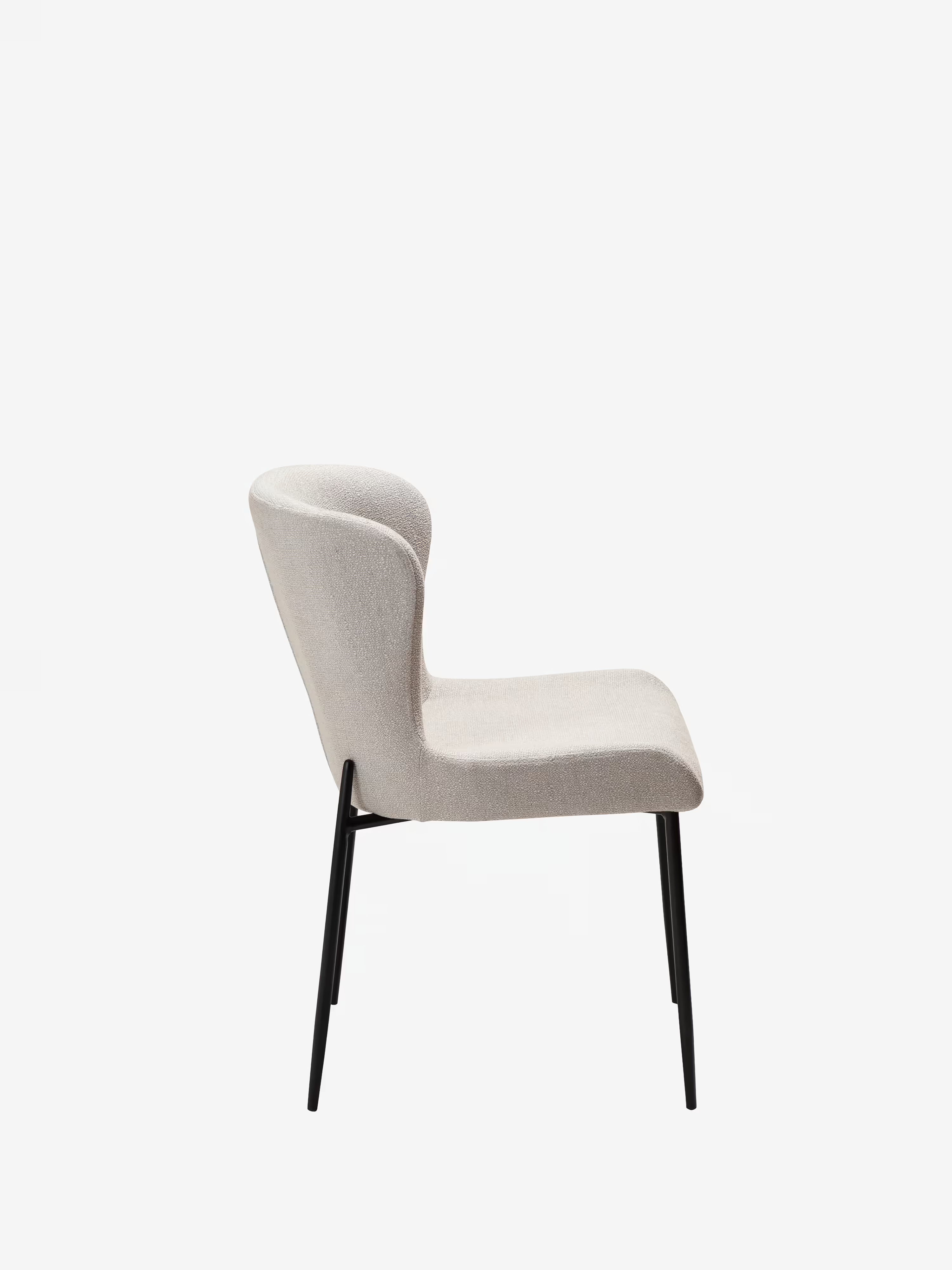 GLAM Chaise en tissu bouclé avec pieds en métal au caractère élégant