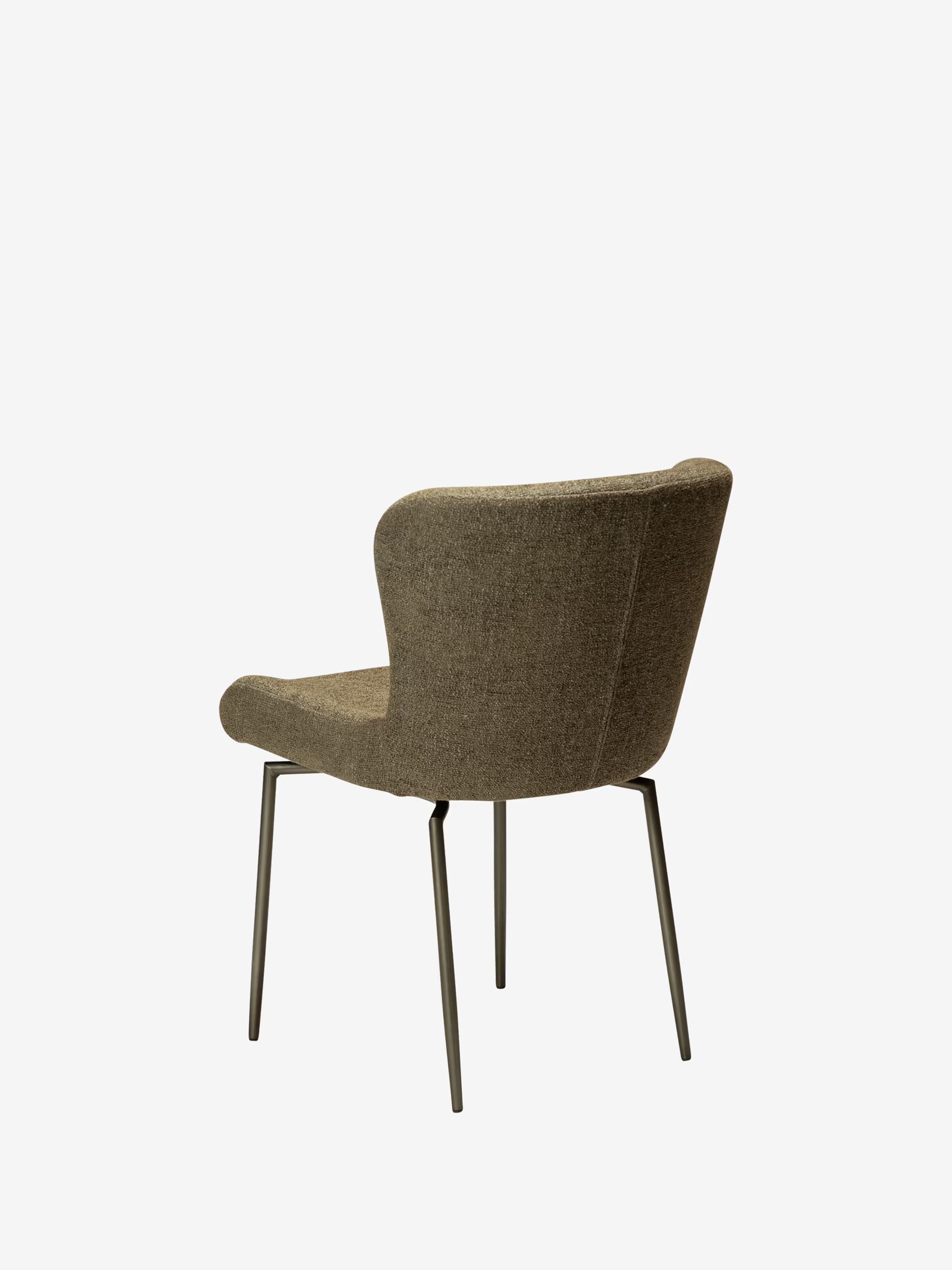 GLAM Chaise pivotante en tissu bouclé avec base en métal - design élégant et minimaliste