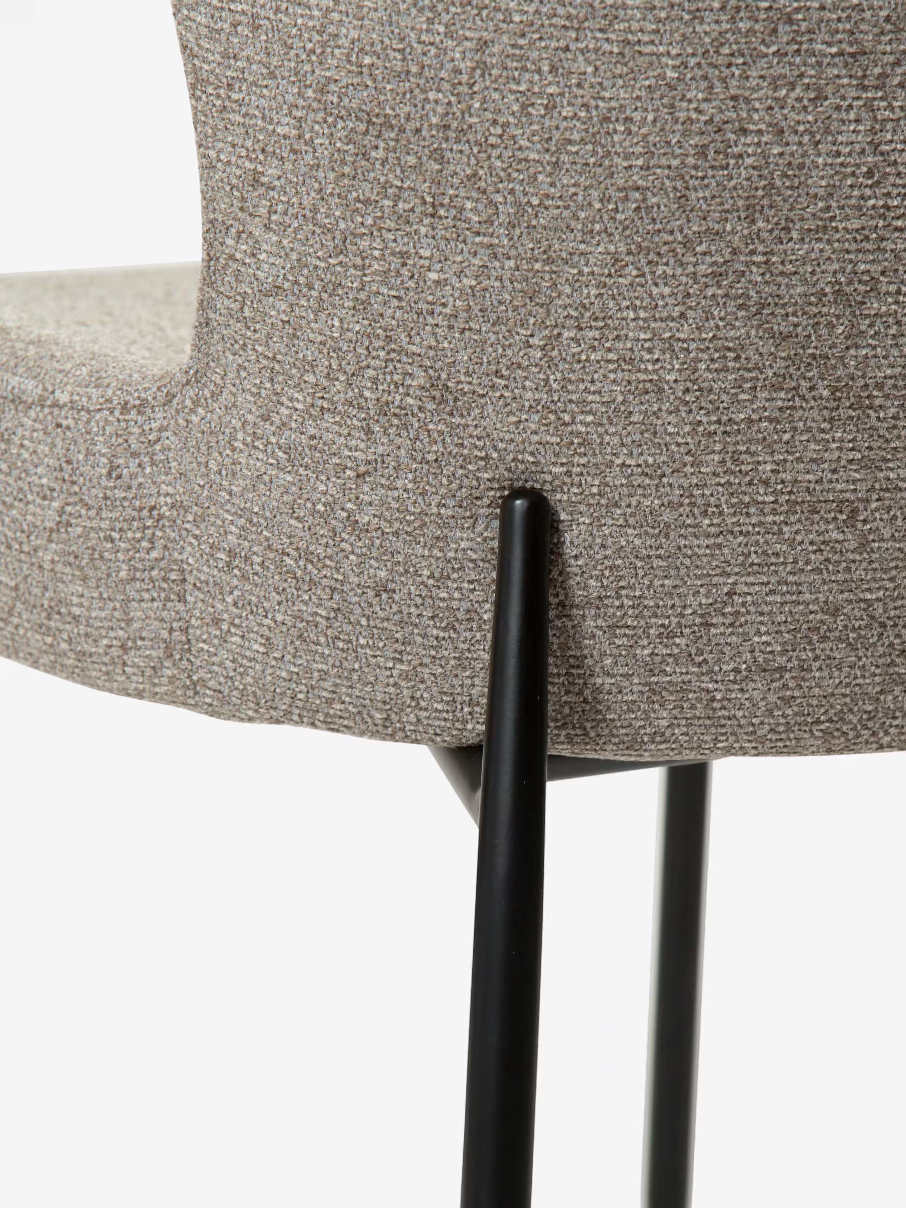 GLAM Chaise en tissu bouclé avec pieds en métal au caractère élégant