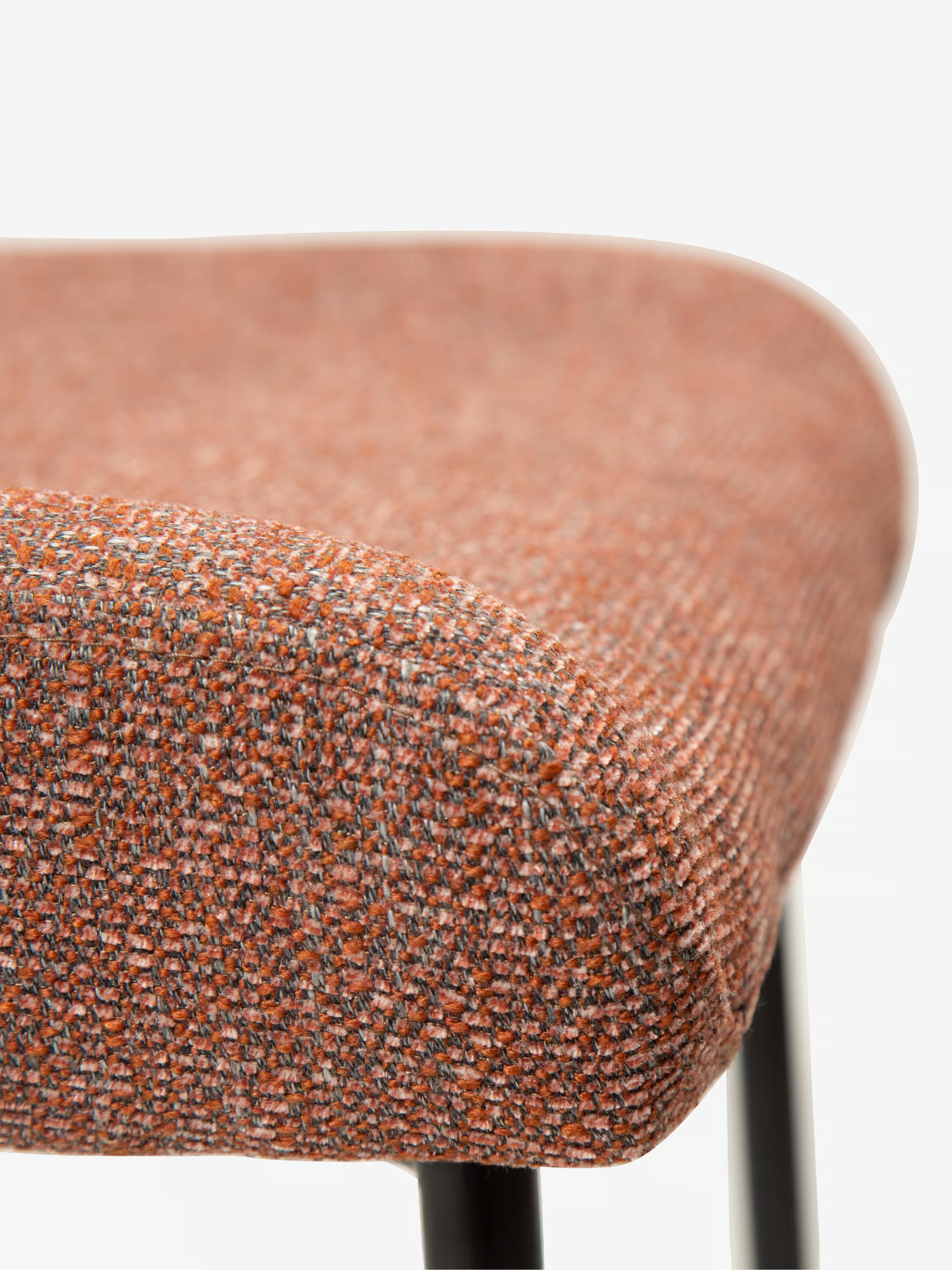GLAM Chaise en tissu bouclé avec pieds en métal au caractère élégant