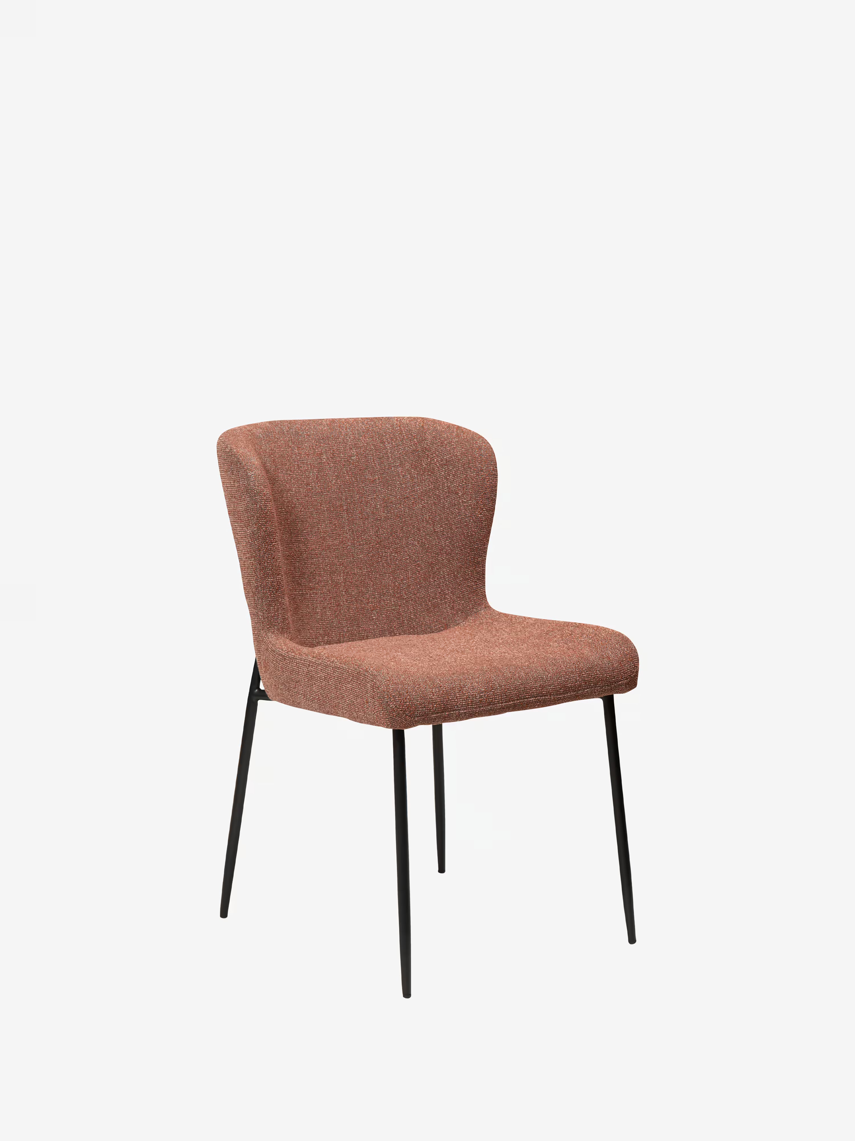 GLAM Chaise en tissu bouclé avec pieds en métal au caractère élégant