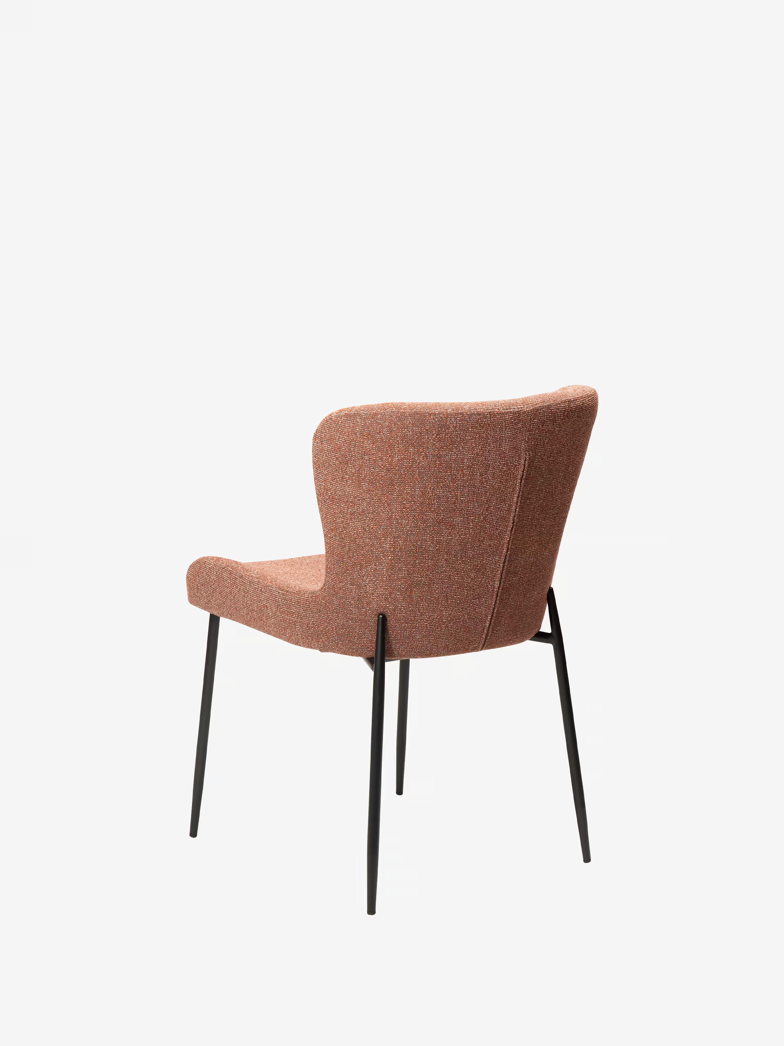 GLAM Chaise en tissu bouclé avec pieds en métal au caractère élégant