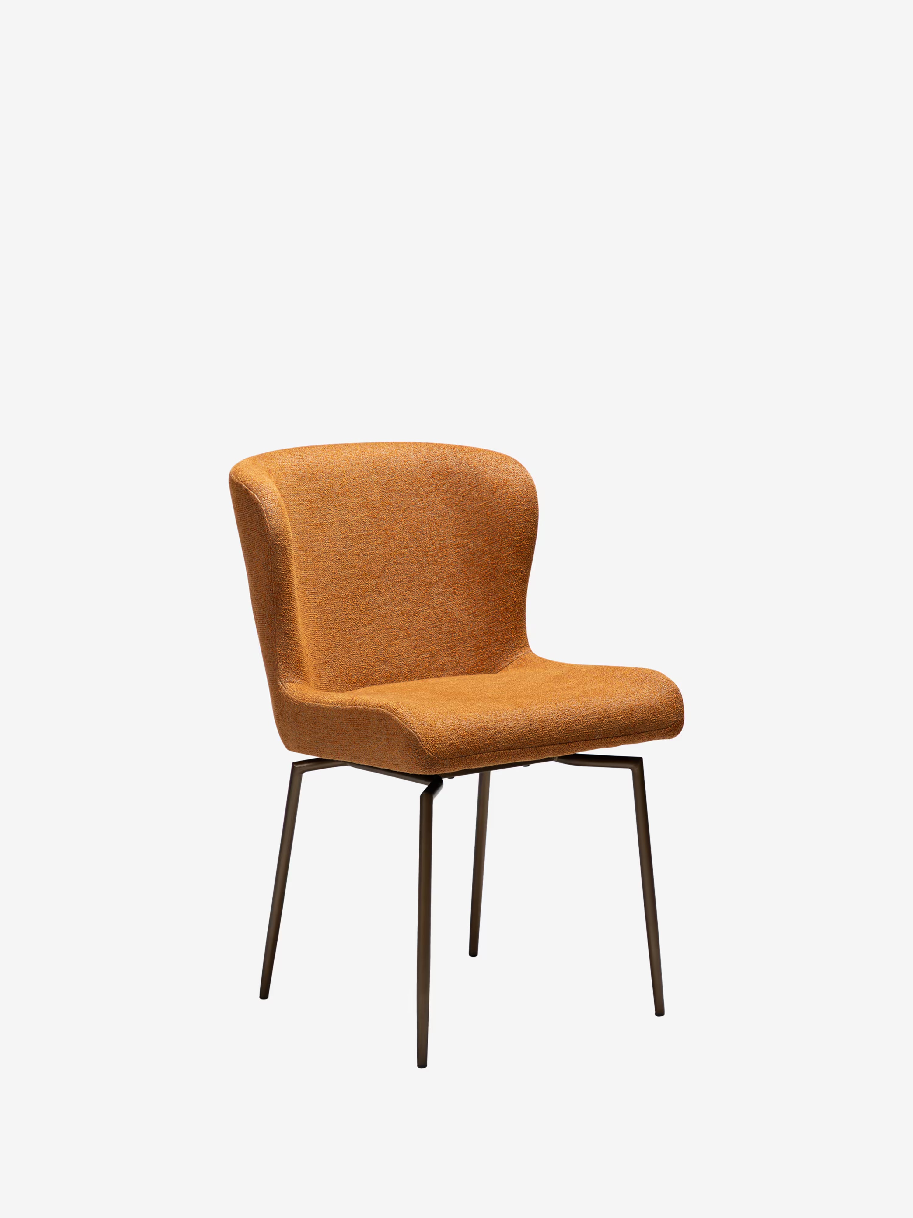 GLAM Chaise pivotante en tissu bouclé avec base en métal - design élégant et minimaliste