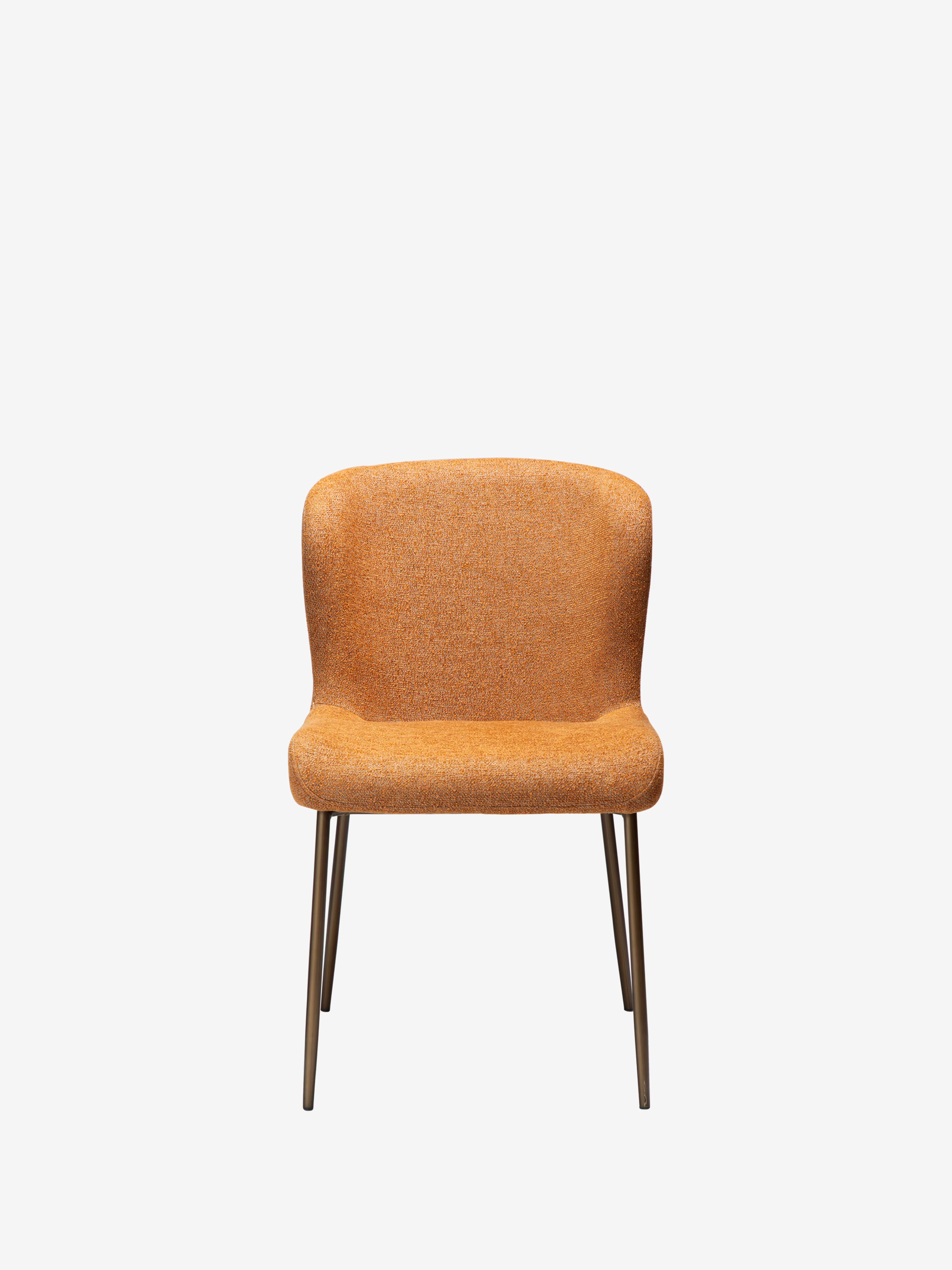GLAM Chaise en tissu bouclé avec pieds en métal au caractère élégant