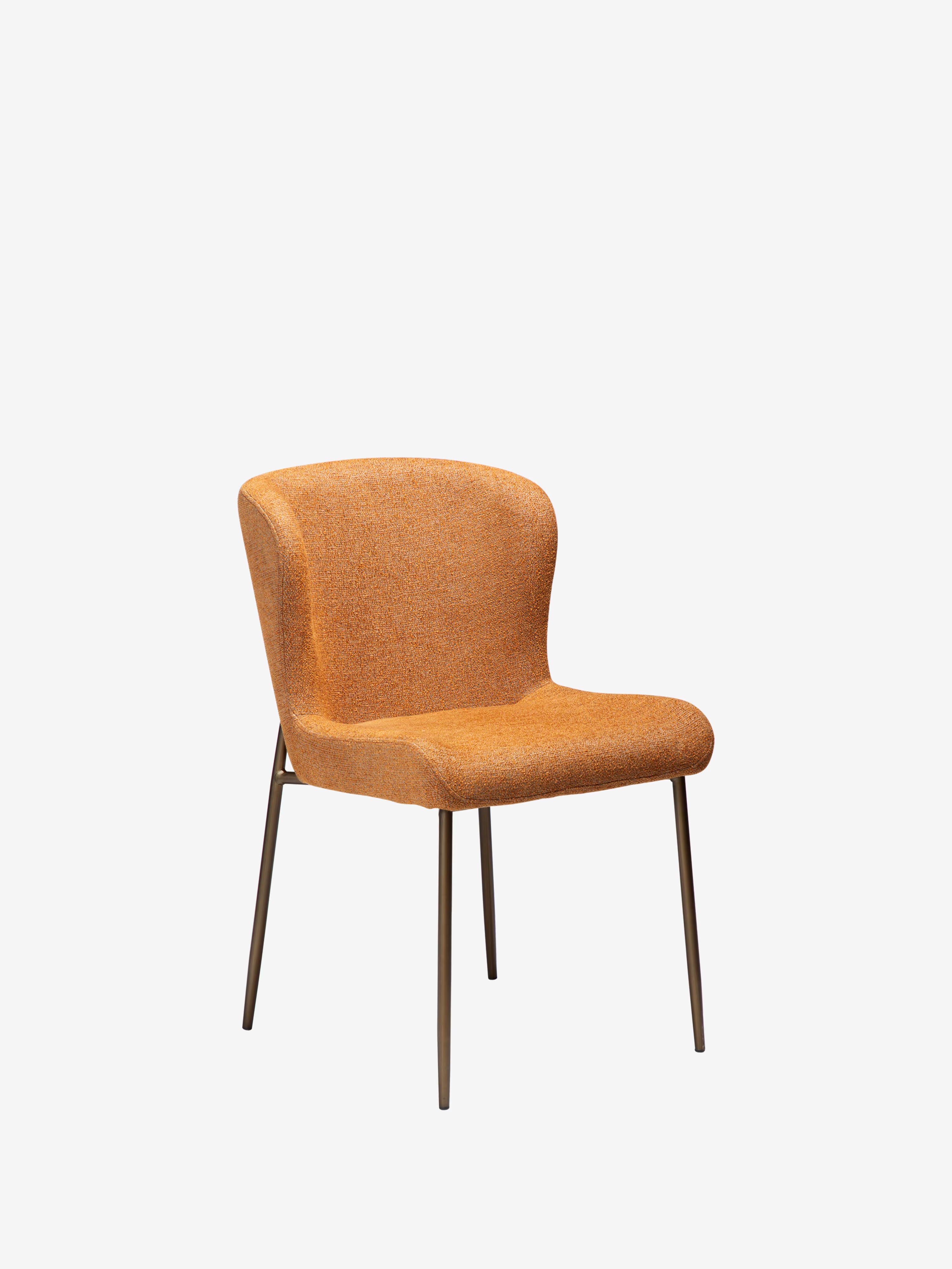 GLAM Chaise en tissu bouclé avec pieds en métal au caractère élégant
