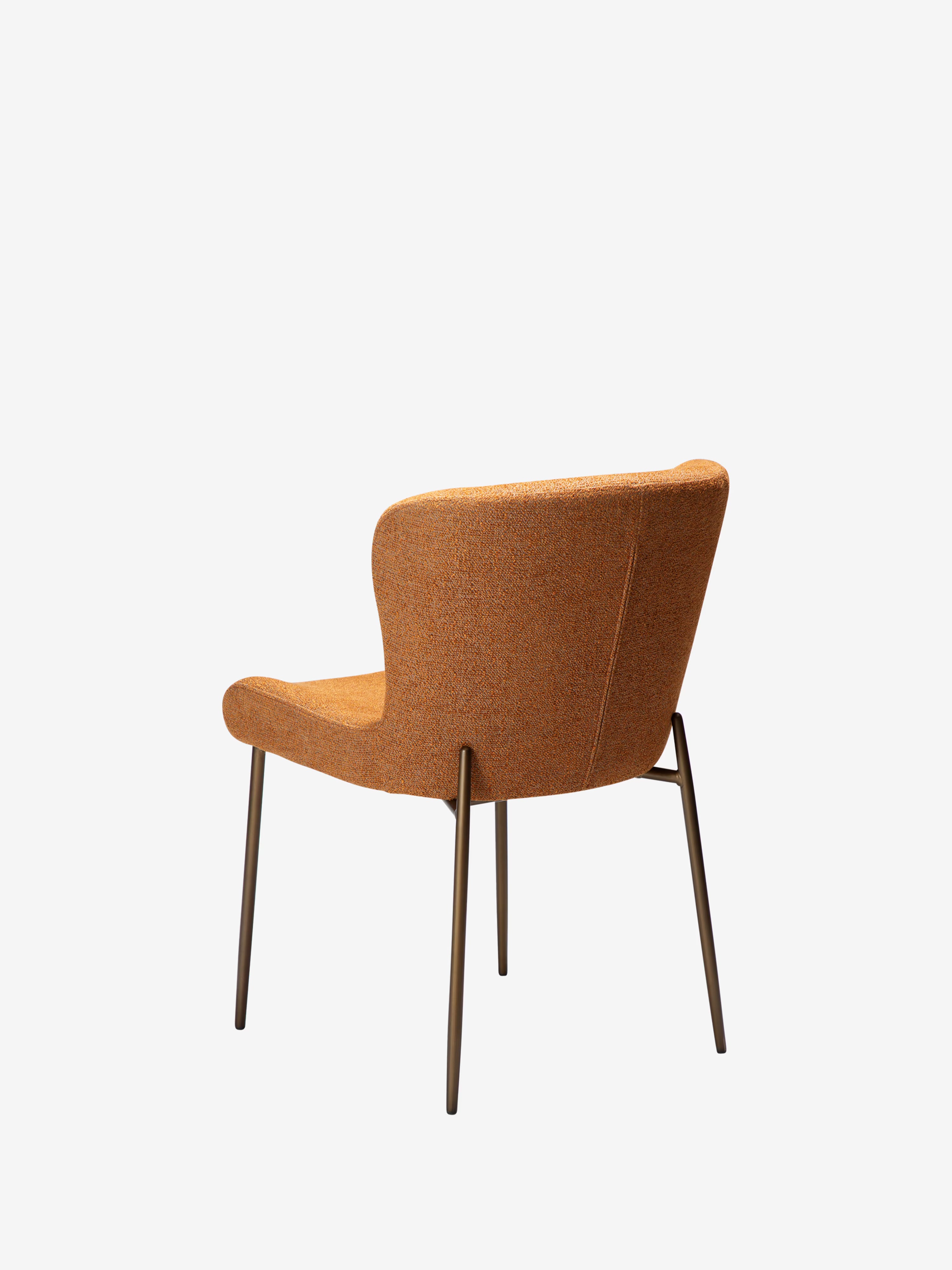 GLAM Chaise en tissu bouclé avec pieds en métal au caractère élégant