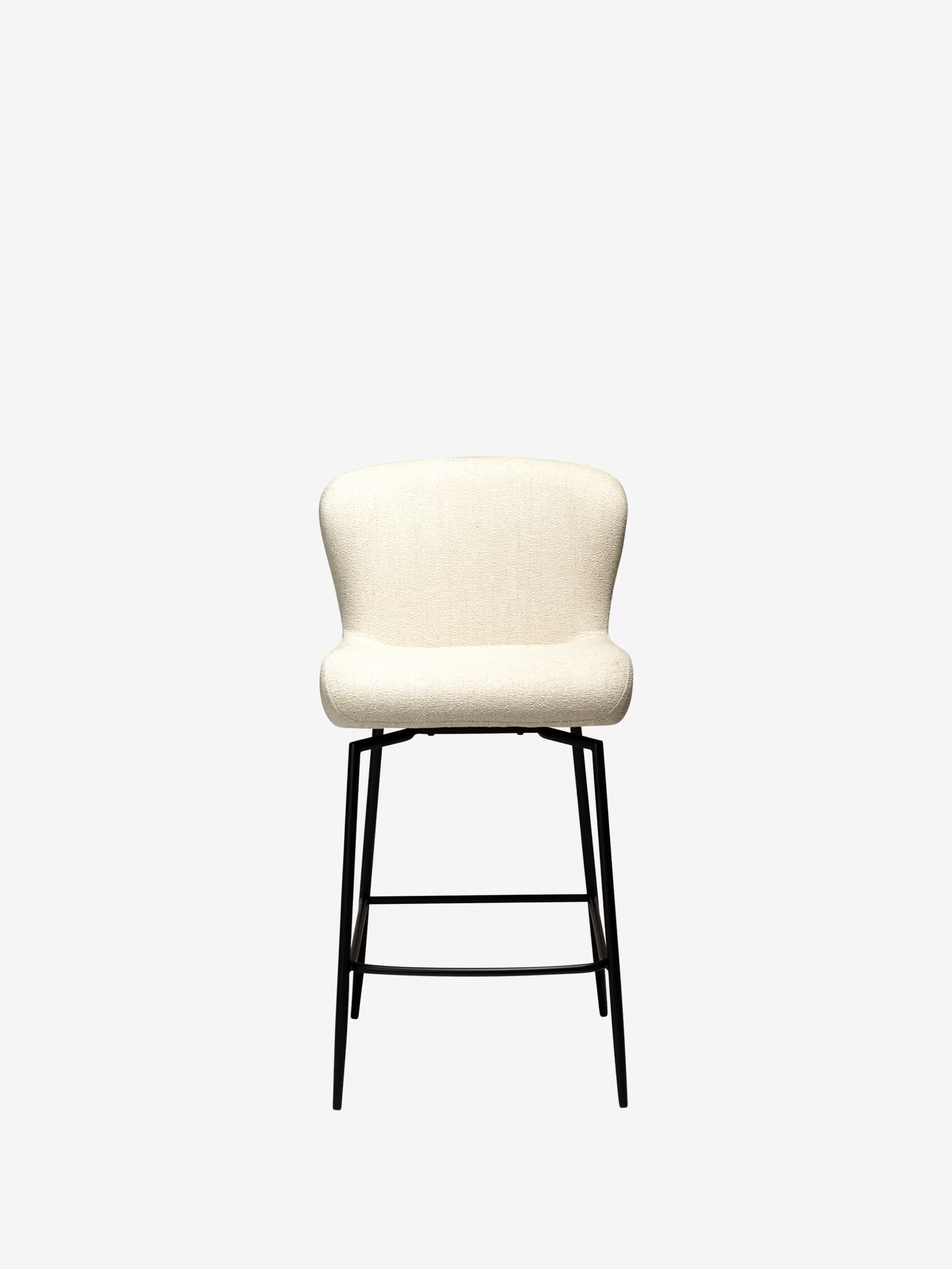 Glam Tabouret pivotant avec retour automatique - tissu bouclé avec base en métal