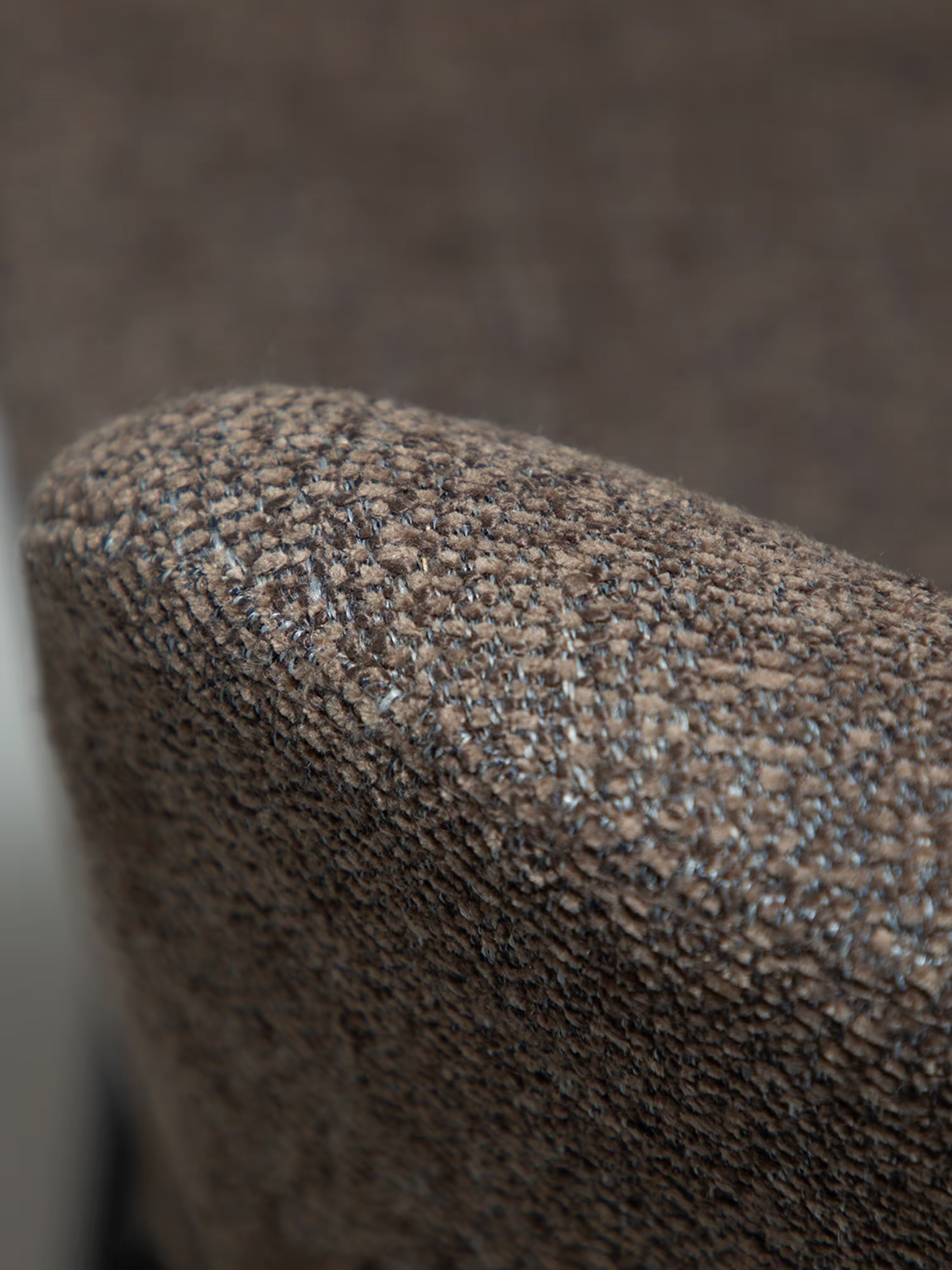 Glam Tabouret pivotant avec retour automatique - tissu bouclé avec base en métal