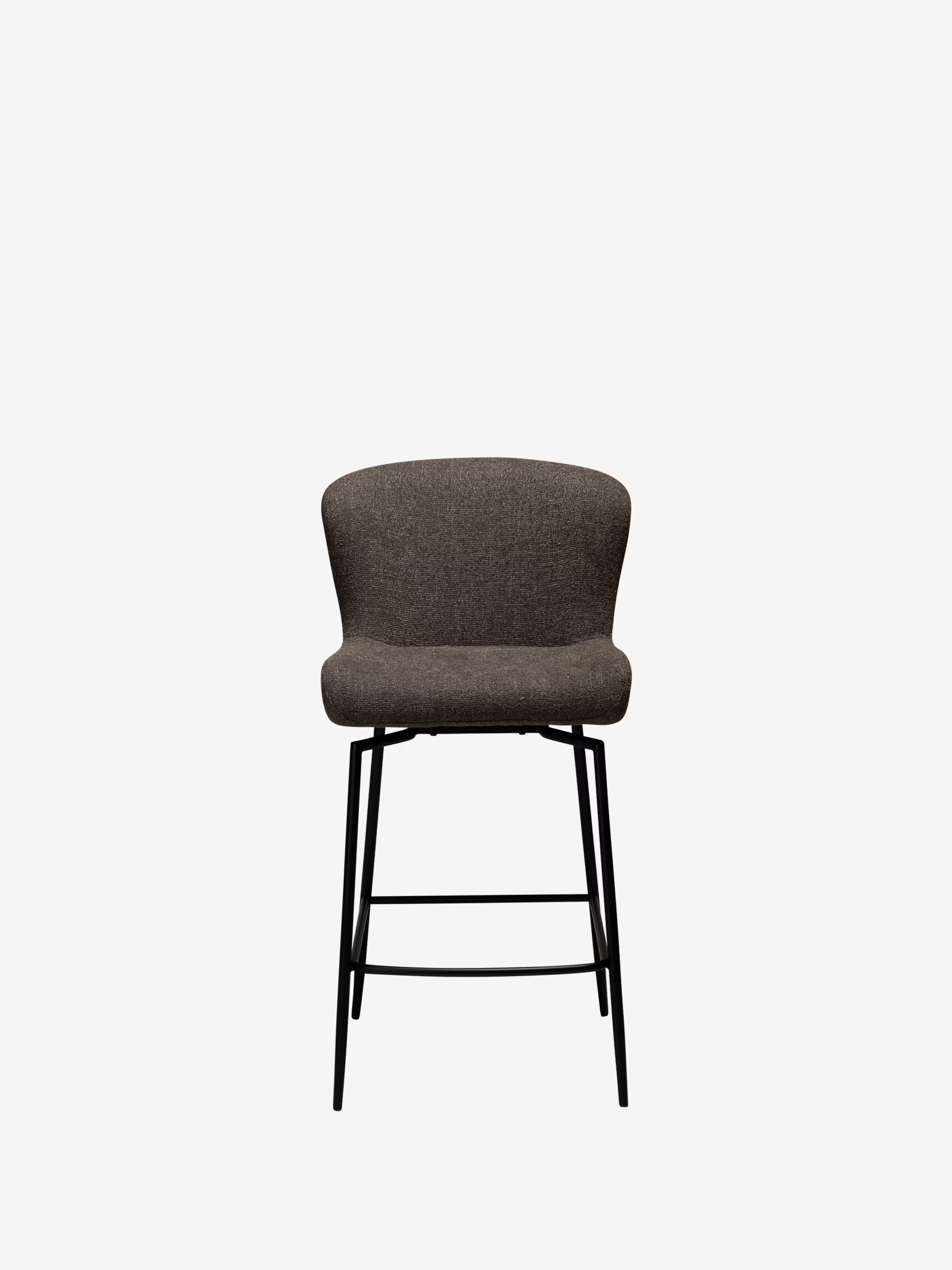 Glam Tabouret pivotant avec retour automatique - tissu bouclé avec base en métal