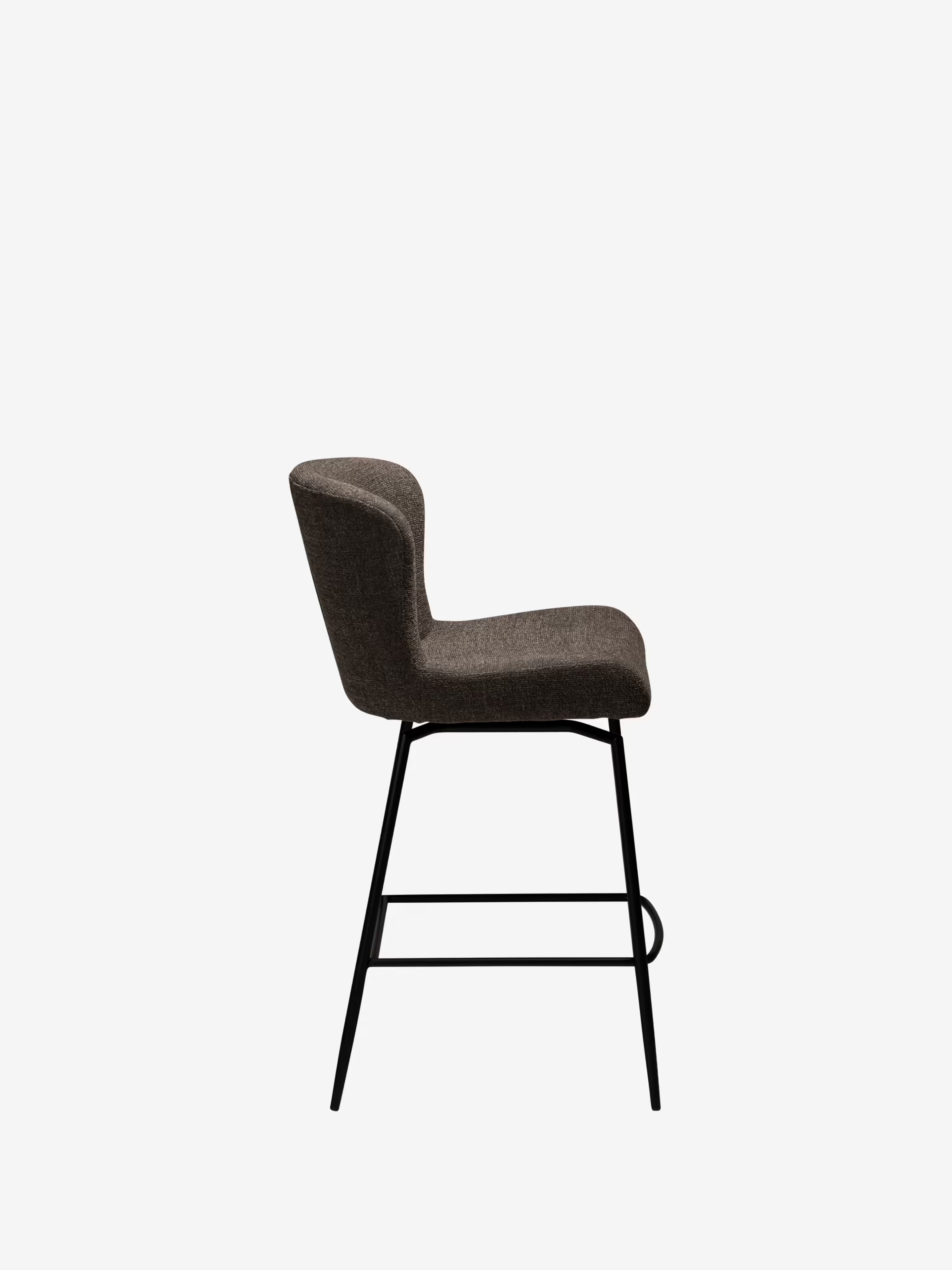 Glam Tabouret pivotant avec retour automatique - tissu bouclé avec base en métal