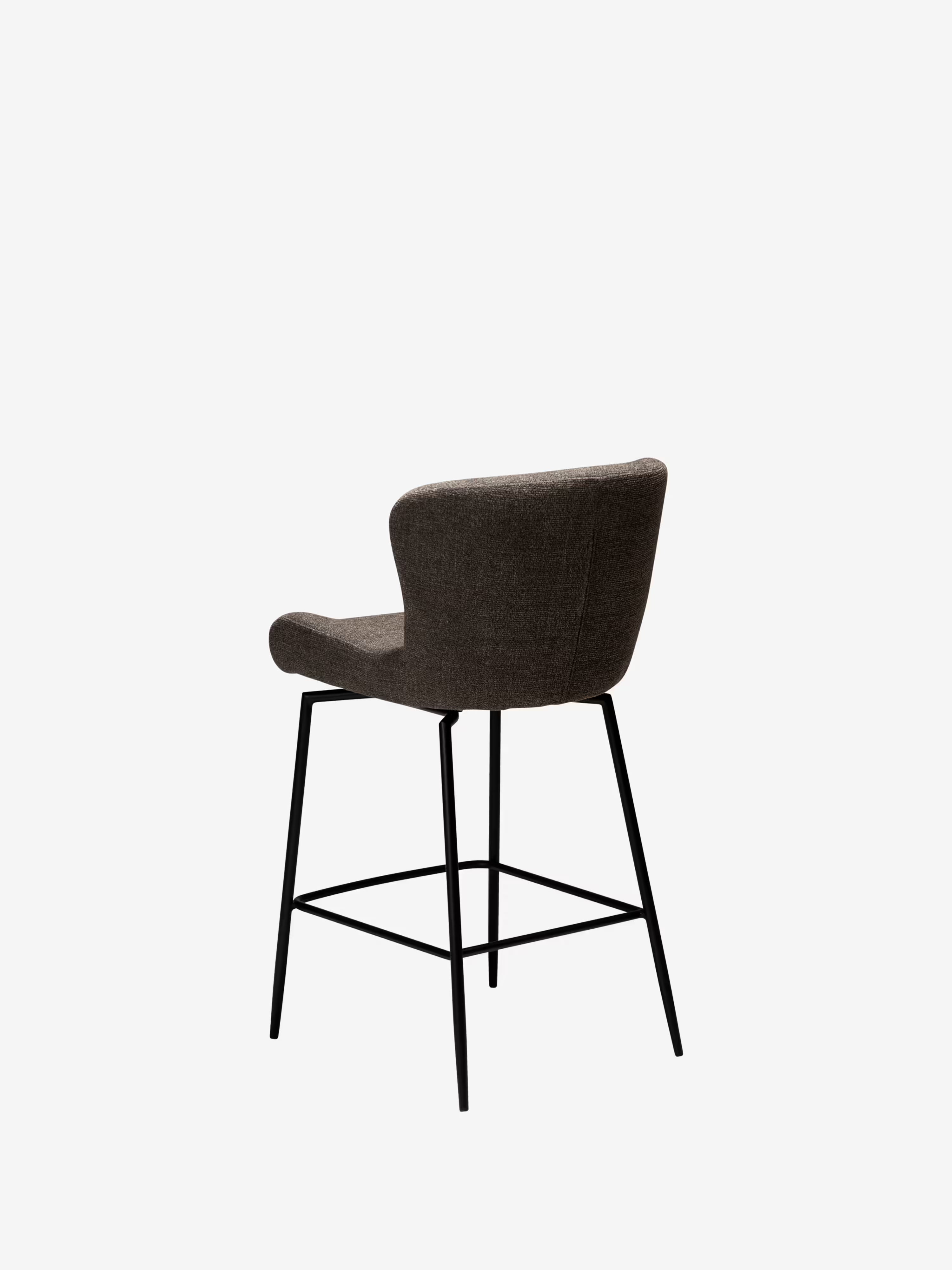 Glam Tabouret pivotant avec retour automatique - tissu bouclé avec base en métal