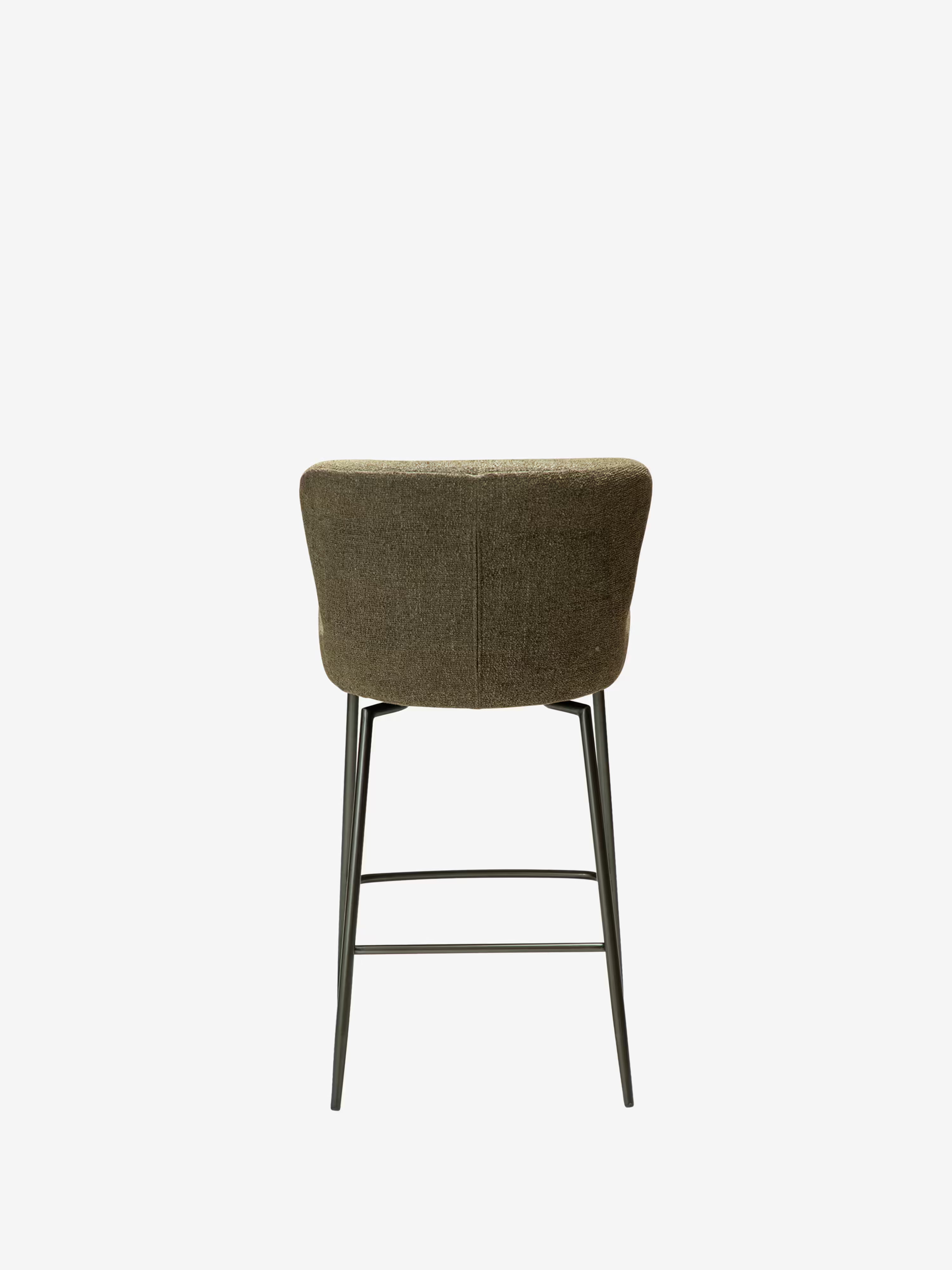 Glam Tabouret pivotant avec retour automatique - tissu bouclé avec base en métal