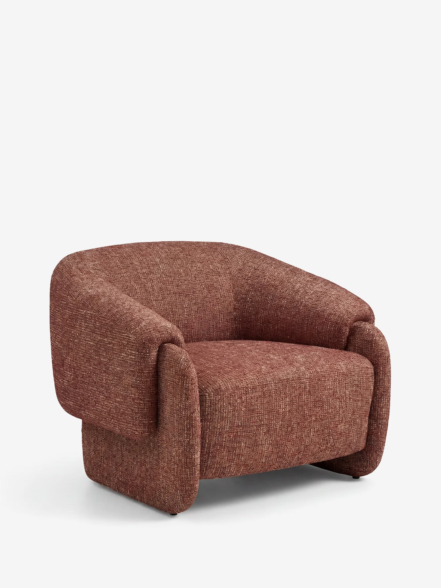 Hamilton Poltrona lounge imbottita FSC® 100% in tessuto Bouclé bourdeaux mix
