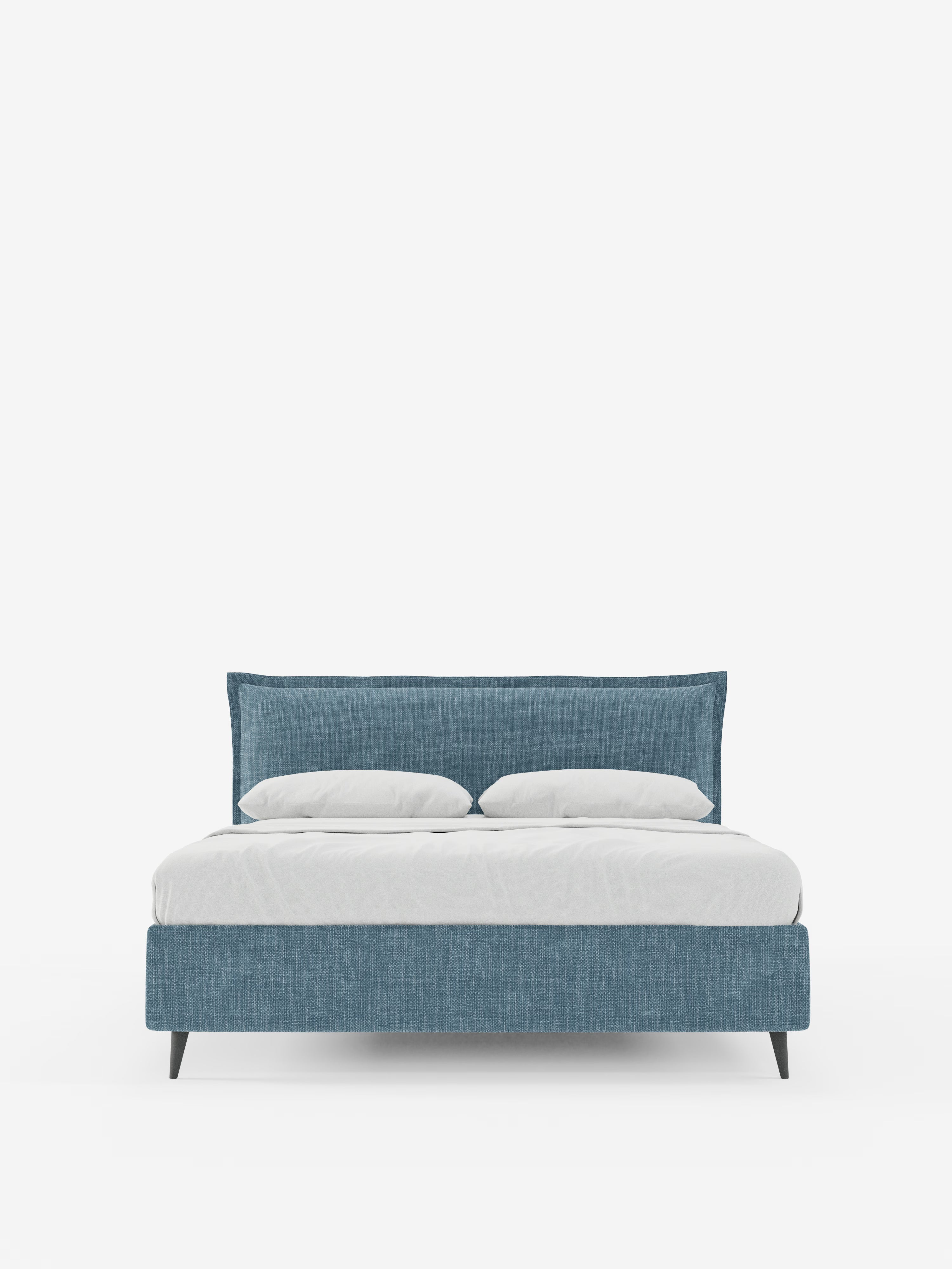 Hans Storage bed with minimal design in soft-touch flame fabric, waterproof