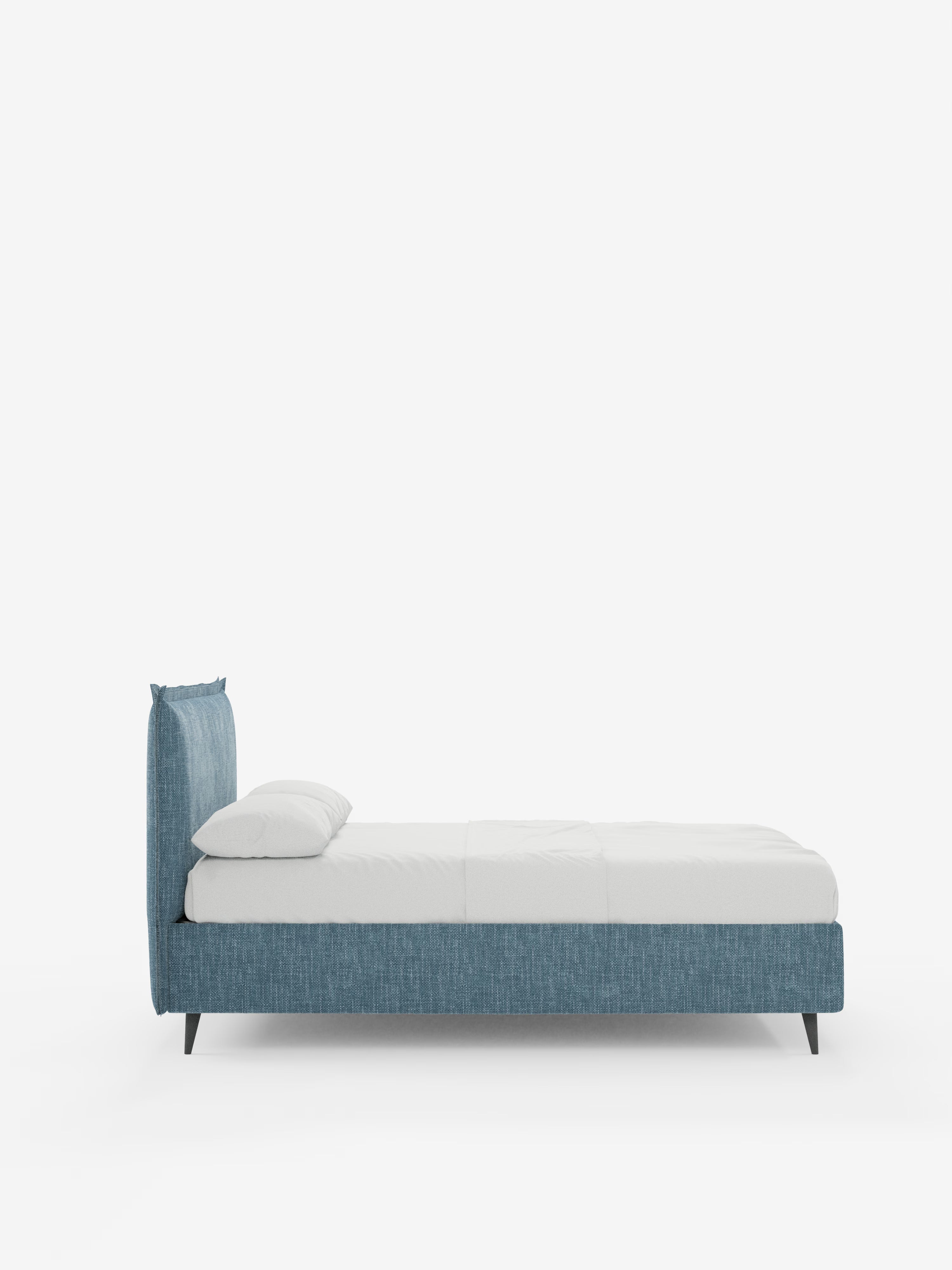 Hans Storage bed with minimal design in soft-touch flame fabric, waterproof