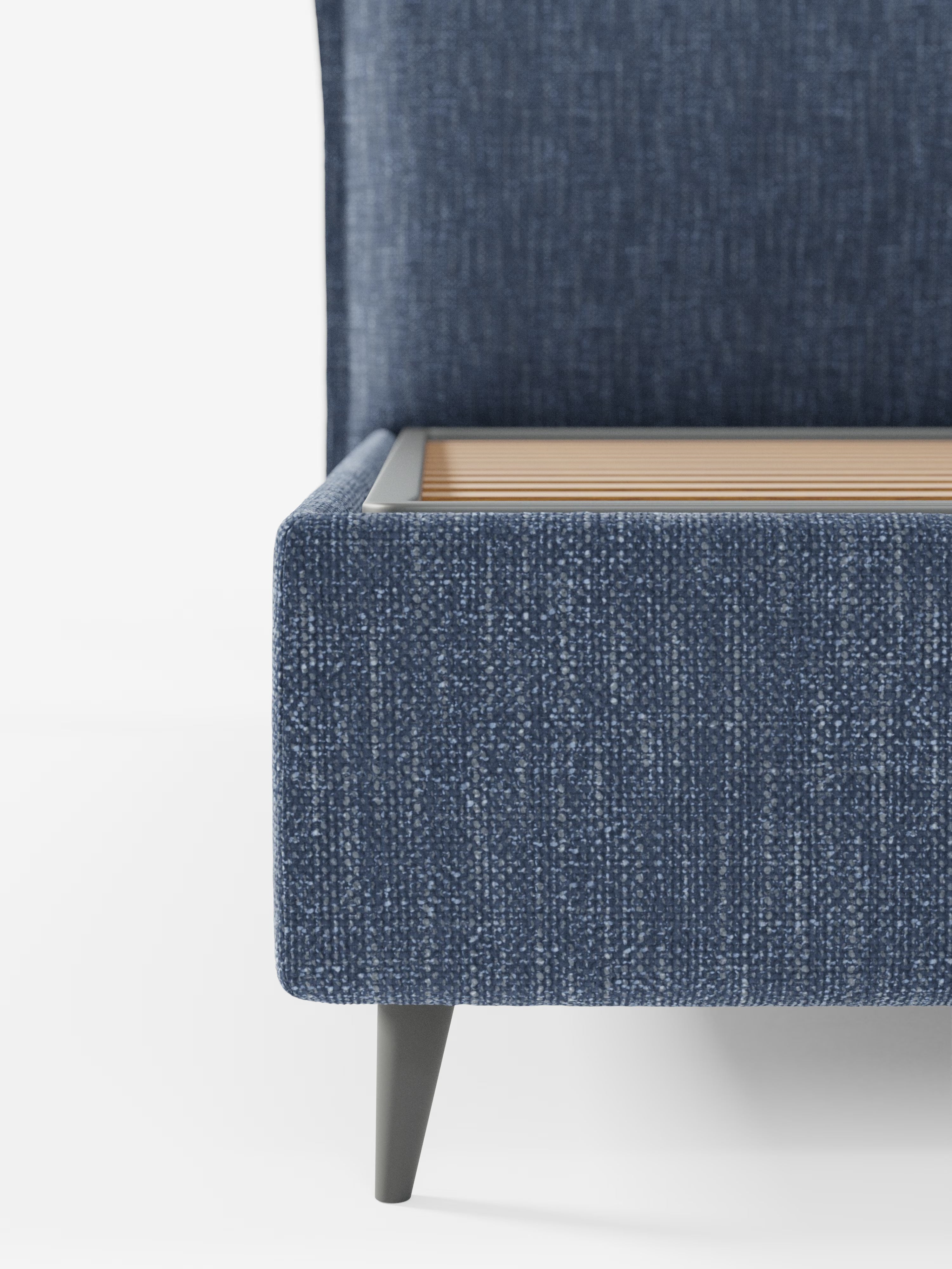 Hans Storage bed with minimal design in soft-touch flame fabric, waterproof