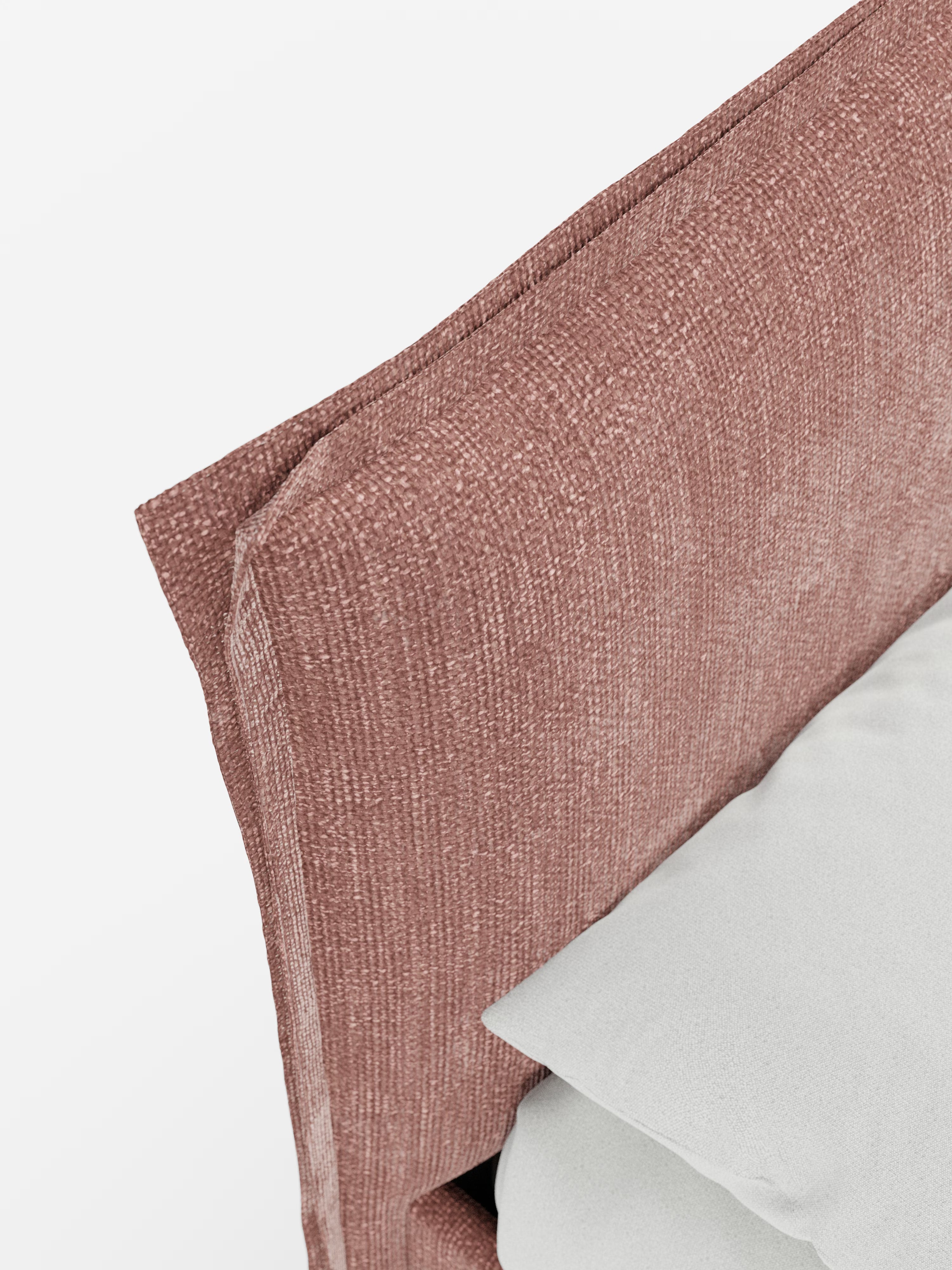 Hans Storage bed with minimal design in soft-touch flame fabric, waterproof