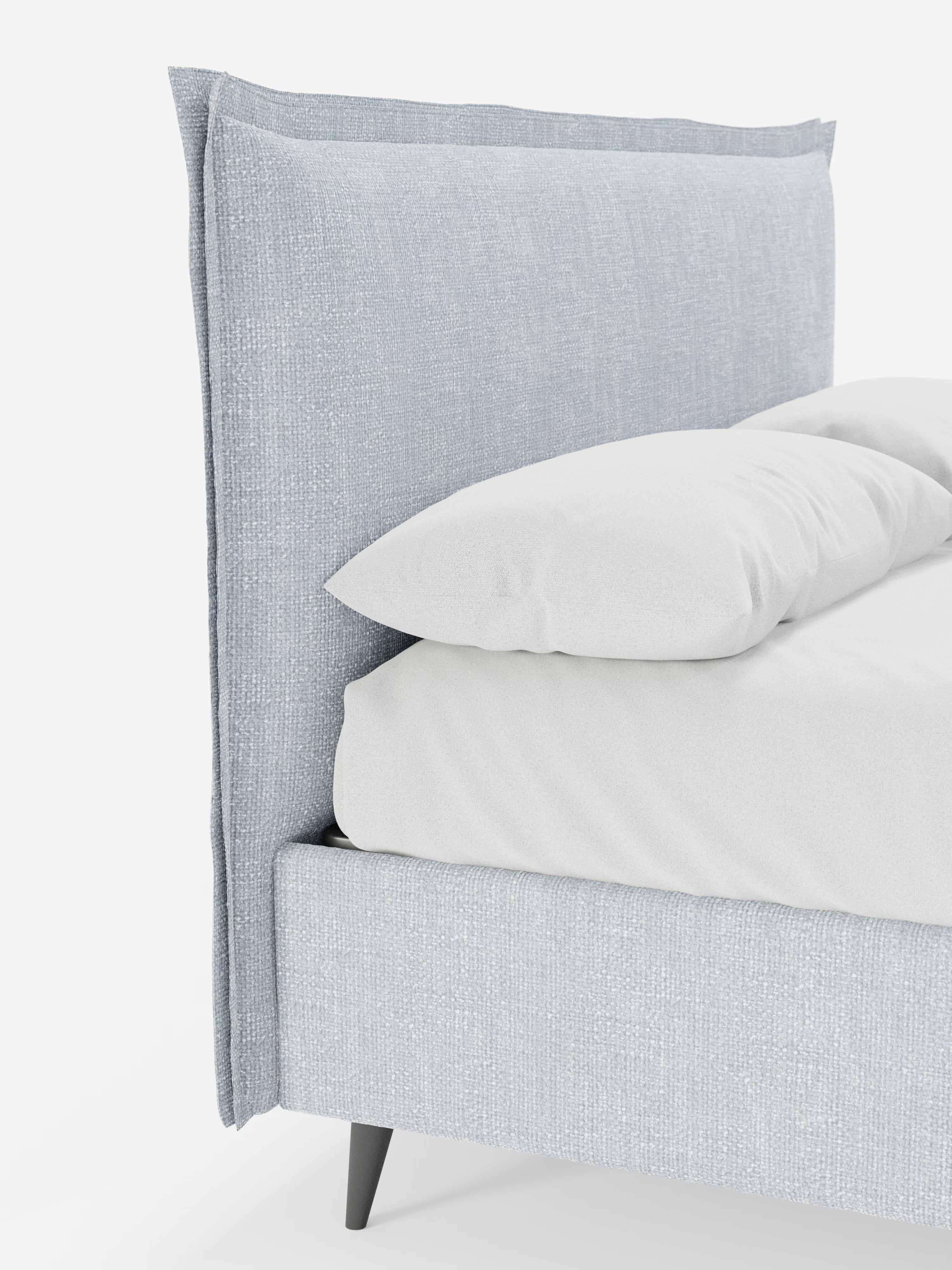 Hans Storage bed with minimal design in soft-touch flame fabric, waterproof