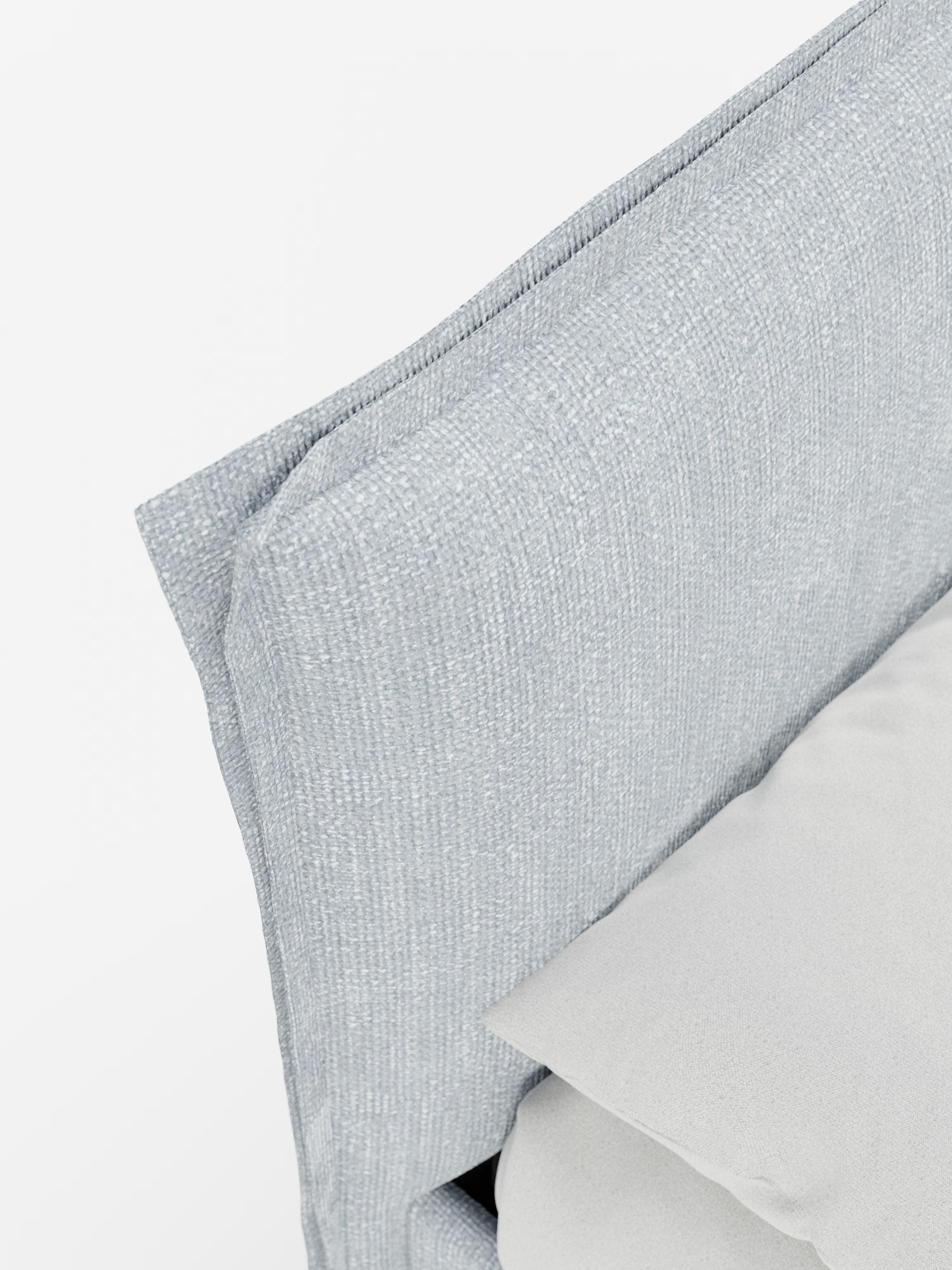 Hans Storage bed with minimal design in soft-touch flame fabric, waterproof