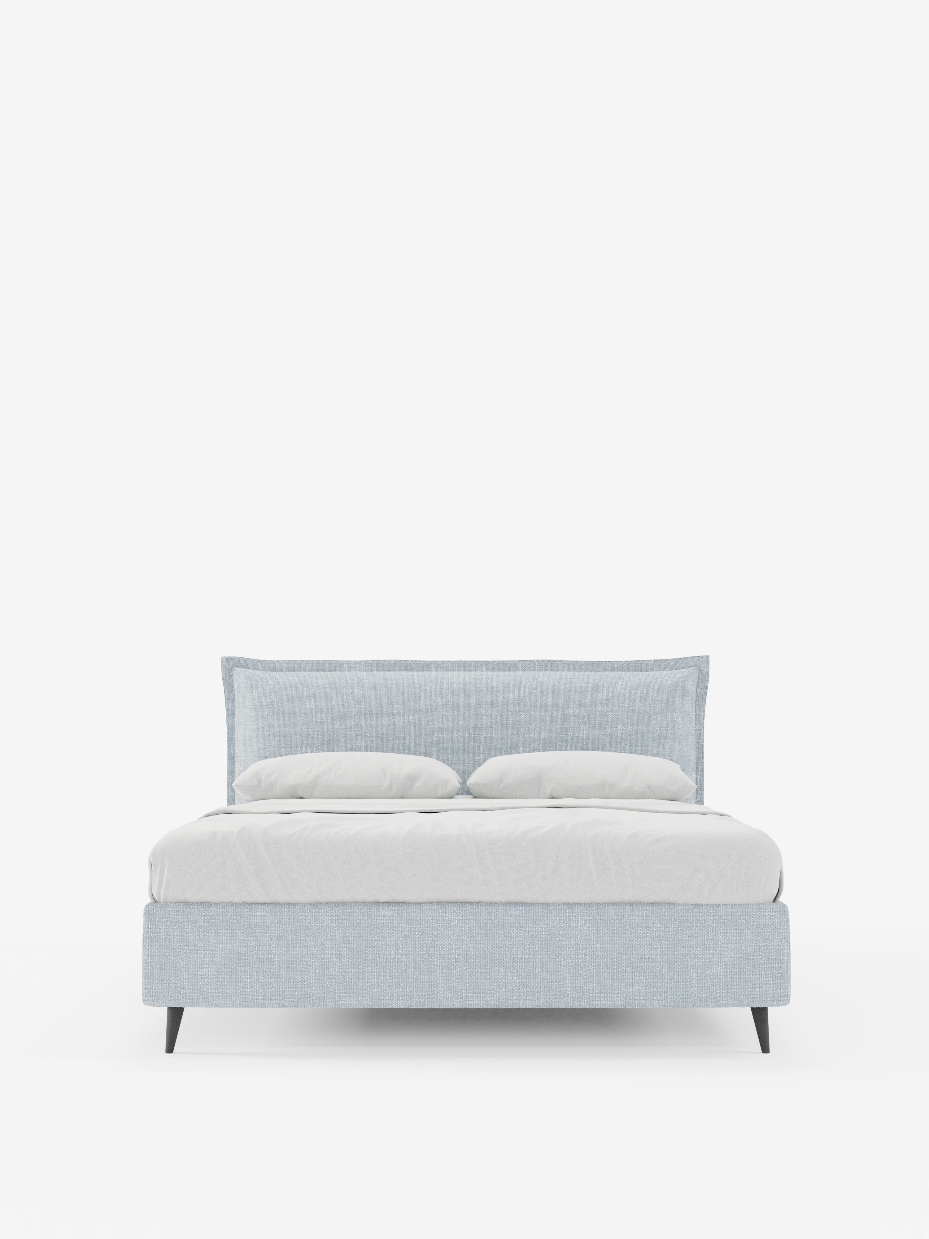 Hans Storage bed with minimal design in soft-touch flame fabric, waterproof