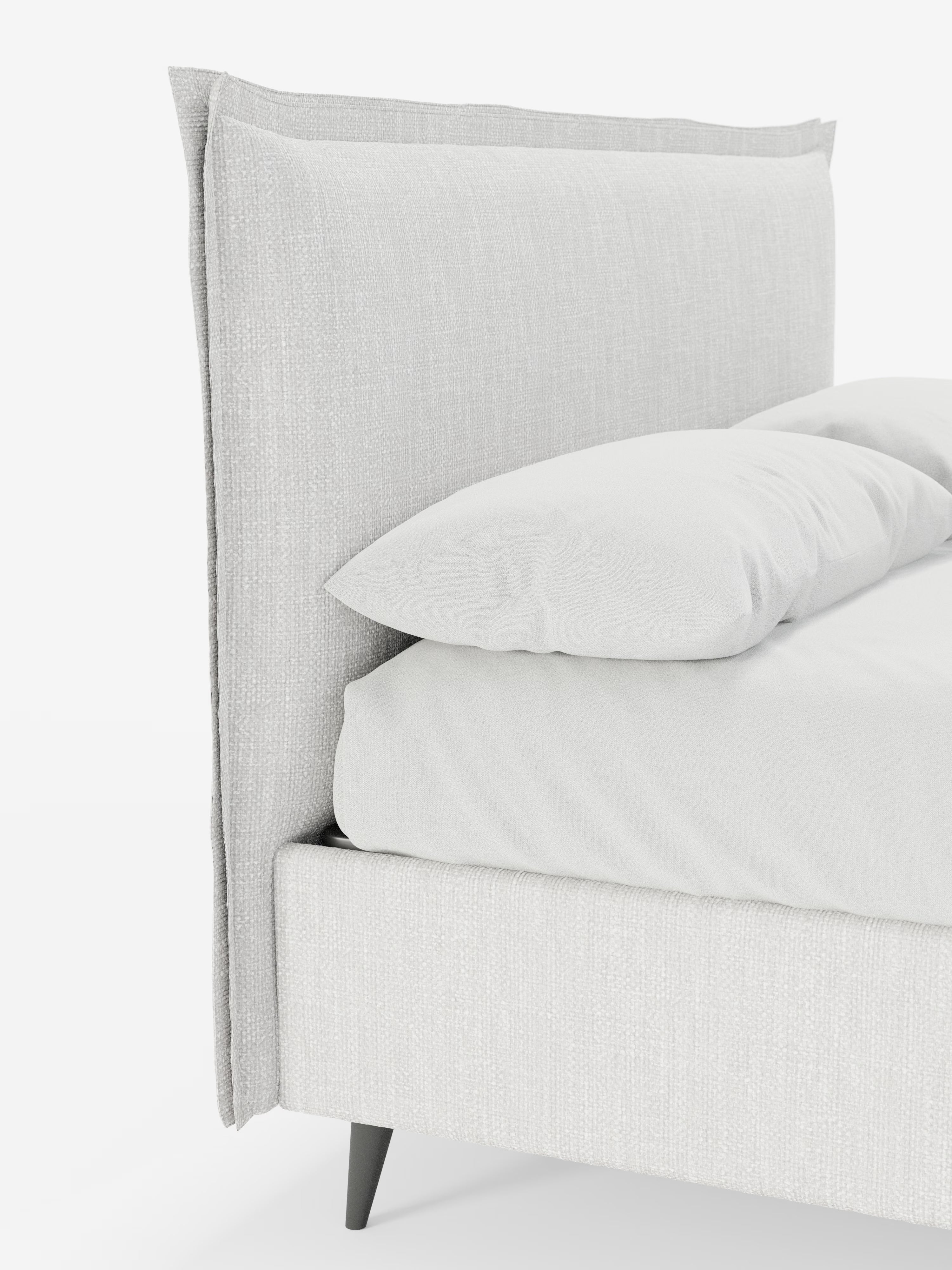 Hans Storage bed with minimal design in soft-touch flame fabric, waterproof