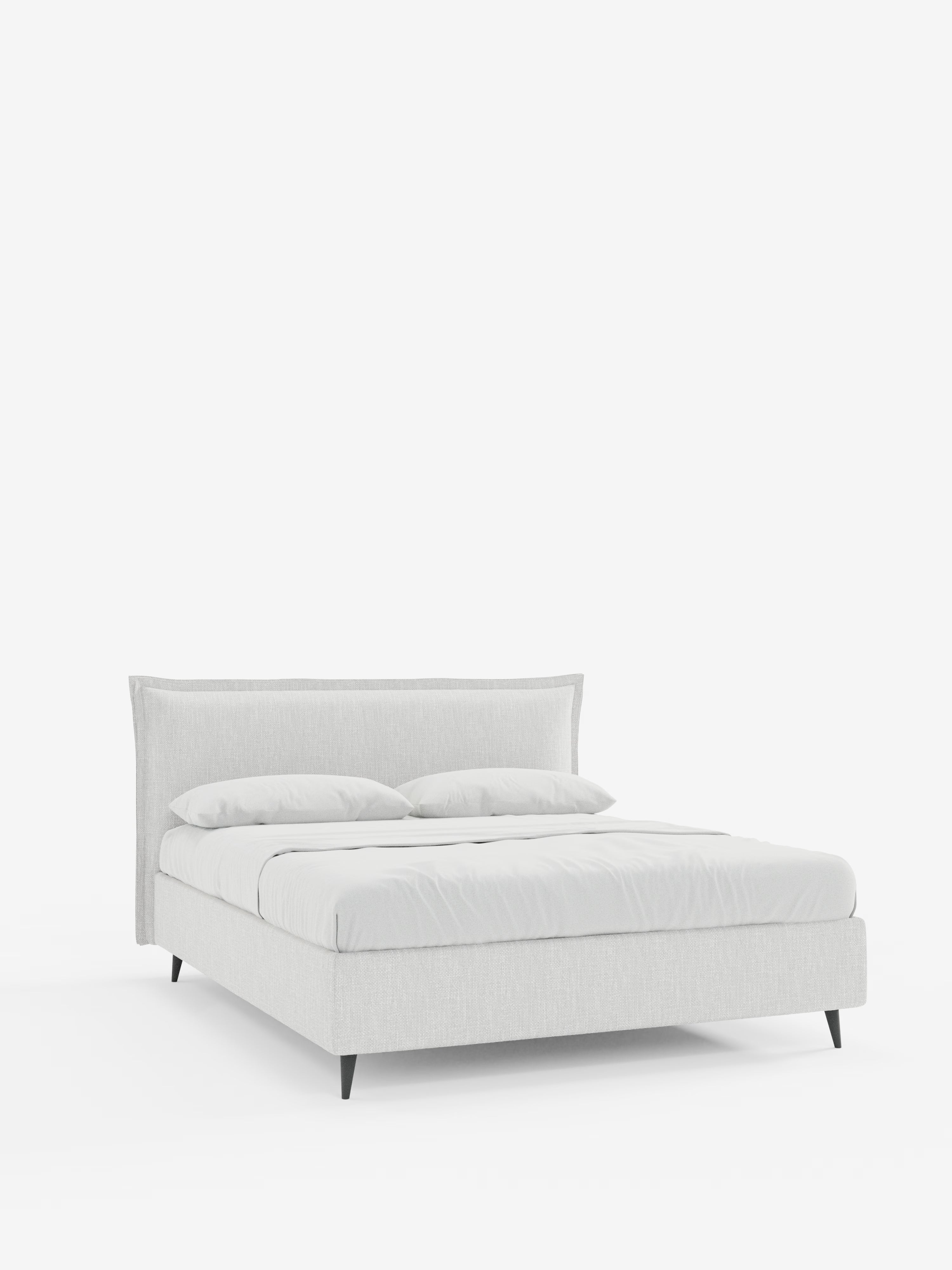 Hans Storage bed with minimal design in soft-touch flame fabric, waterproof