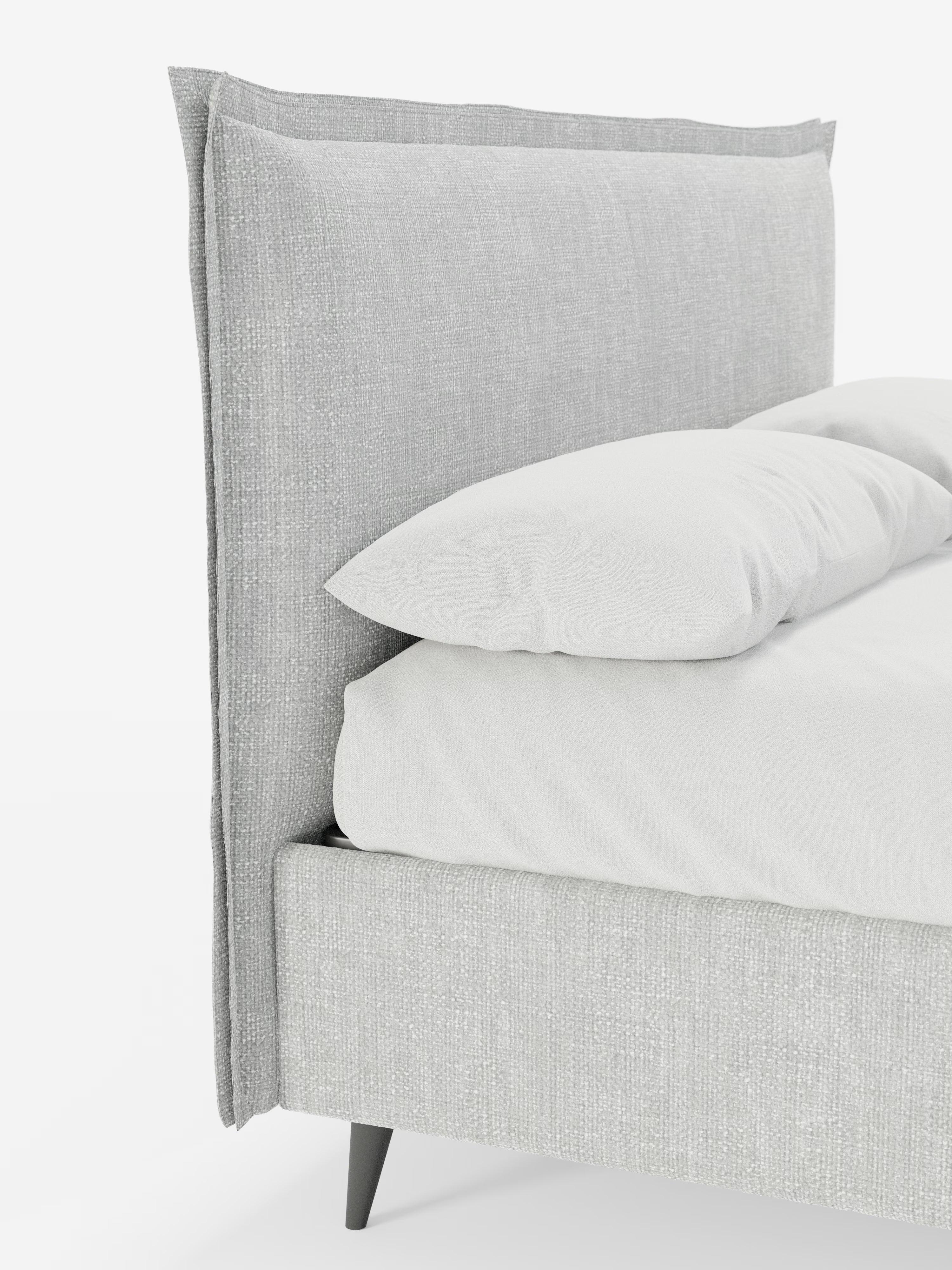Hans Storage bed with minimal design in soft-touch flame fabric, waterproof