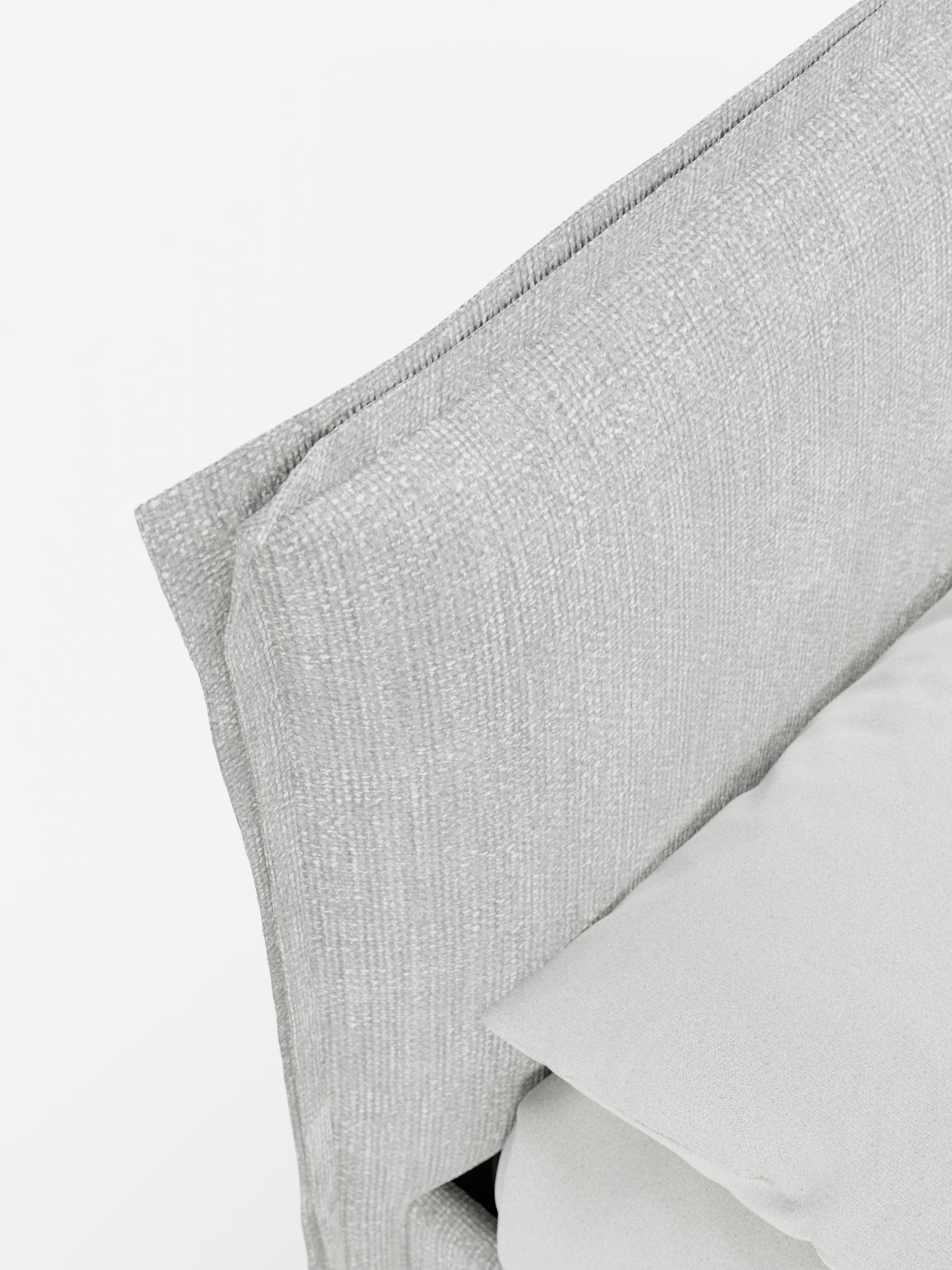Hans Storage bed with minimal design in soft-touch flame fabric, waterproof