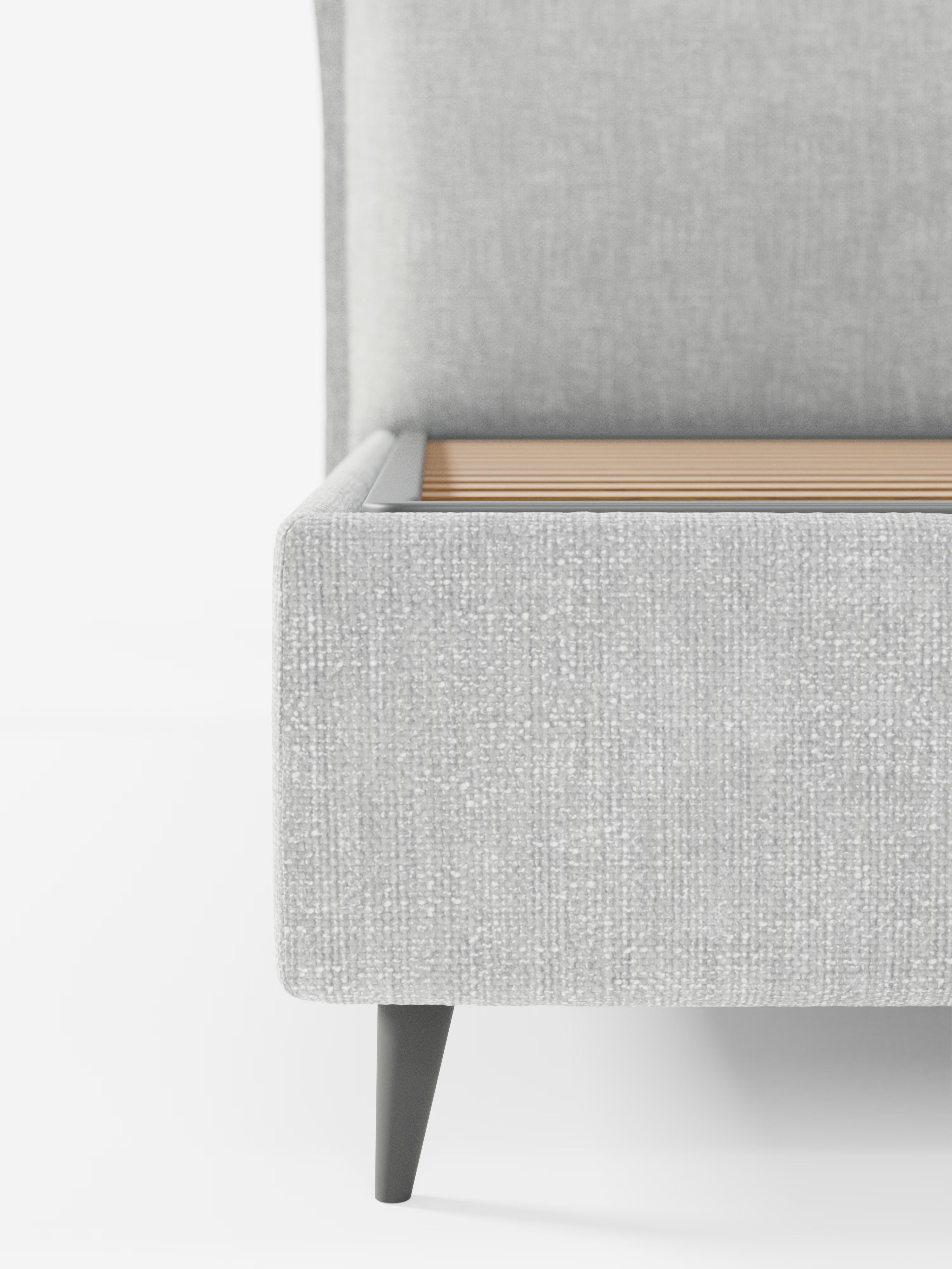 Hans Storage bed with minimal design in soft-touch flame fabric, waterproof