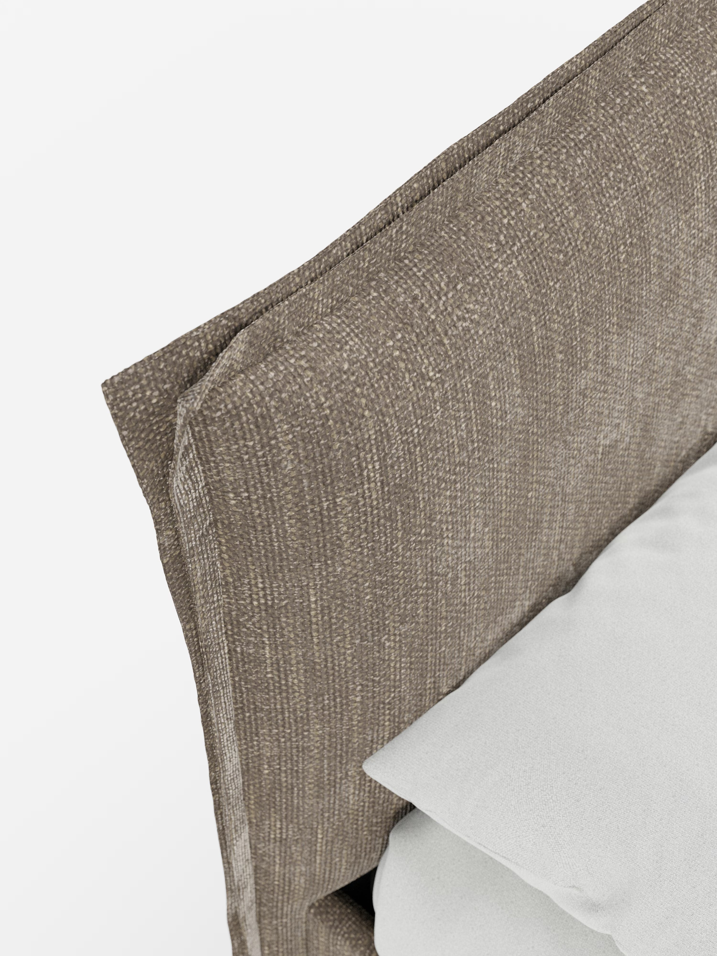 Hans Storage bed with minimal design in soft-touch flame fabric, waterproof