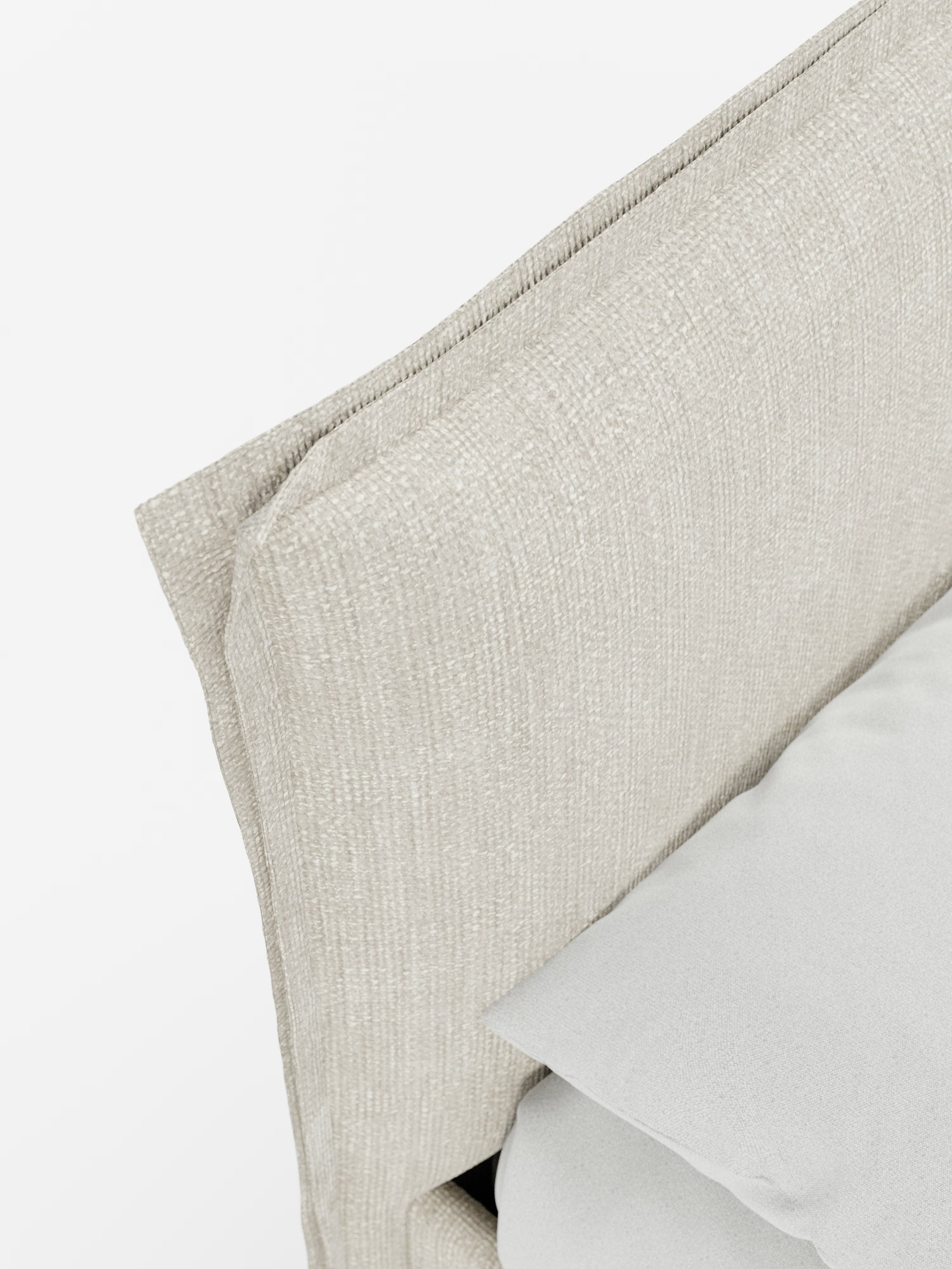 Hans Storage bed with minimal design in soft-touch flame fabric, waterproof