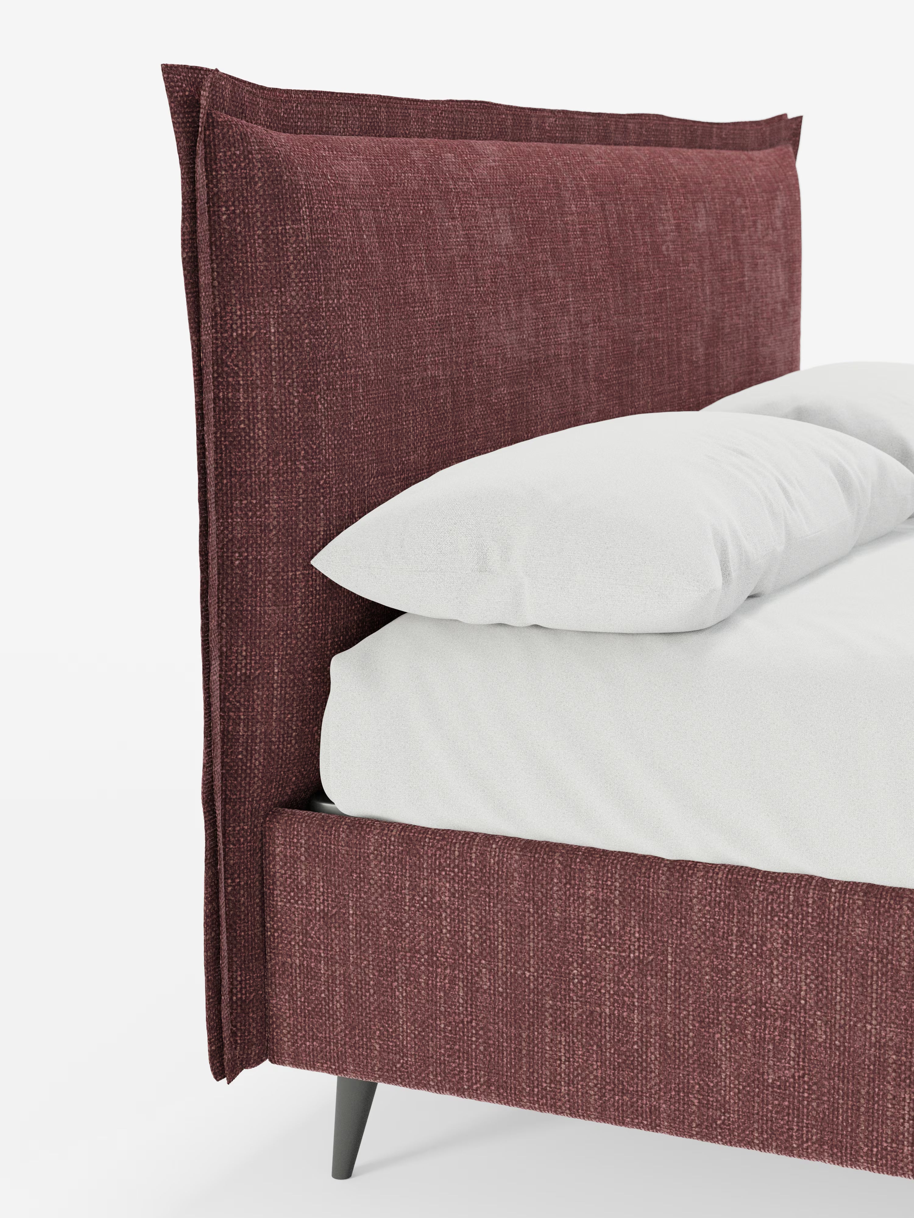 Hans Storage bed with minimal design in soft-touch flame fabric, waterproof