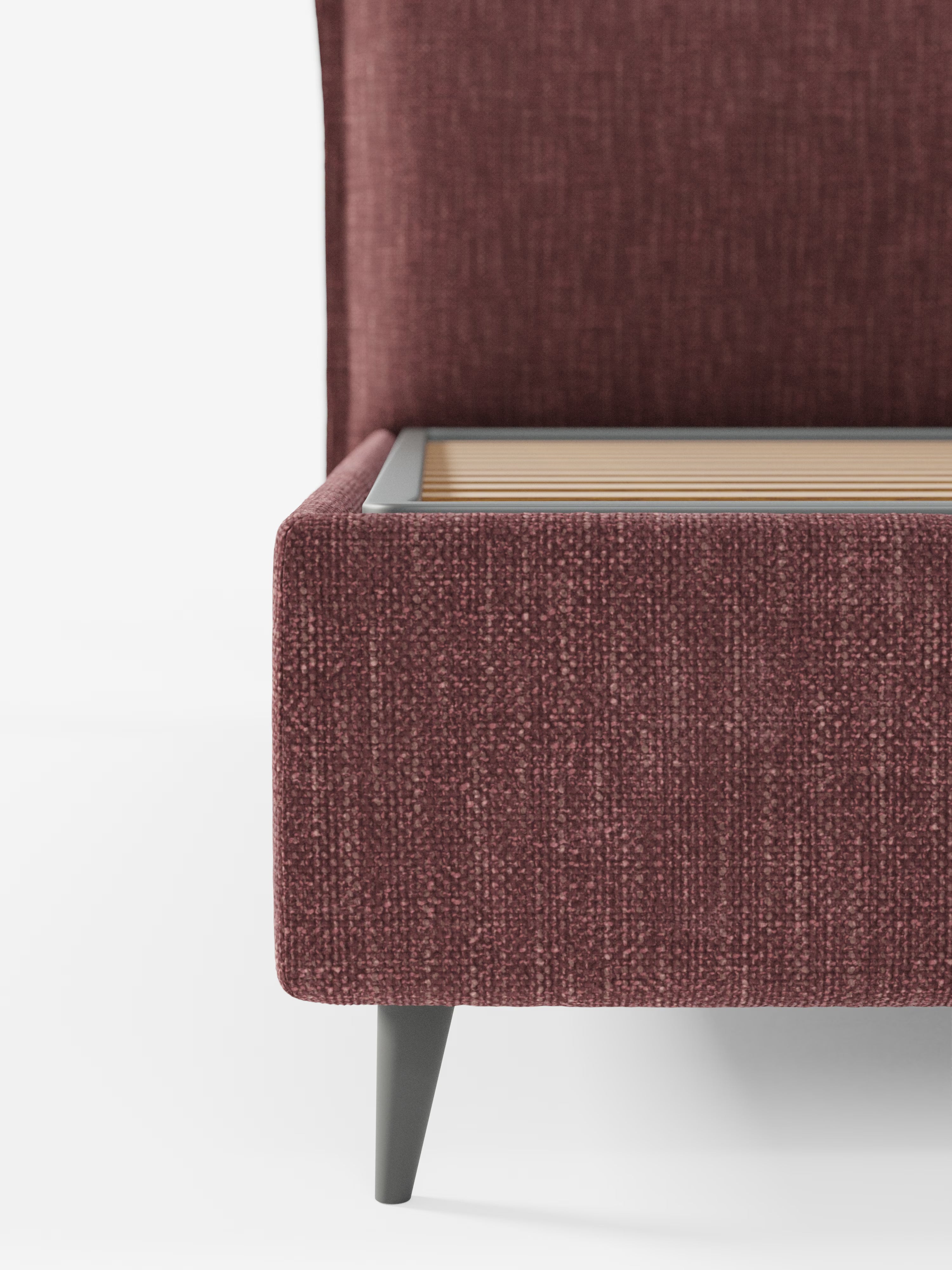 Hans Storage bed with minimal design in soft-touch flame fabric, waterproof