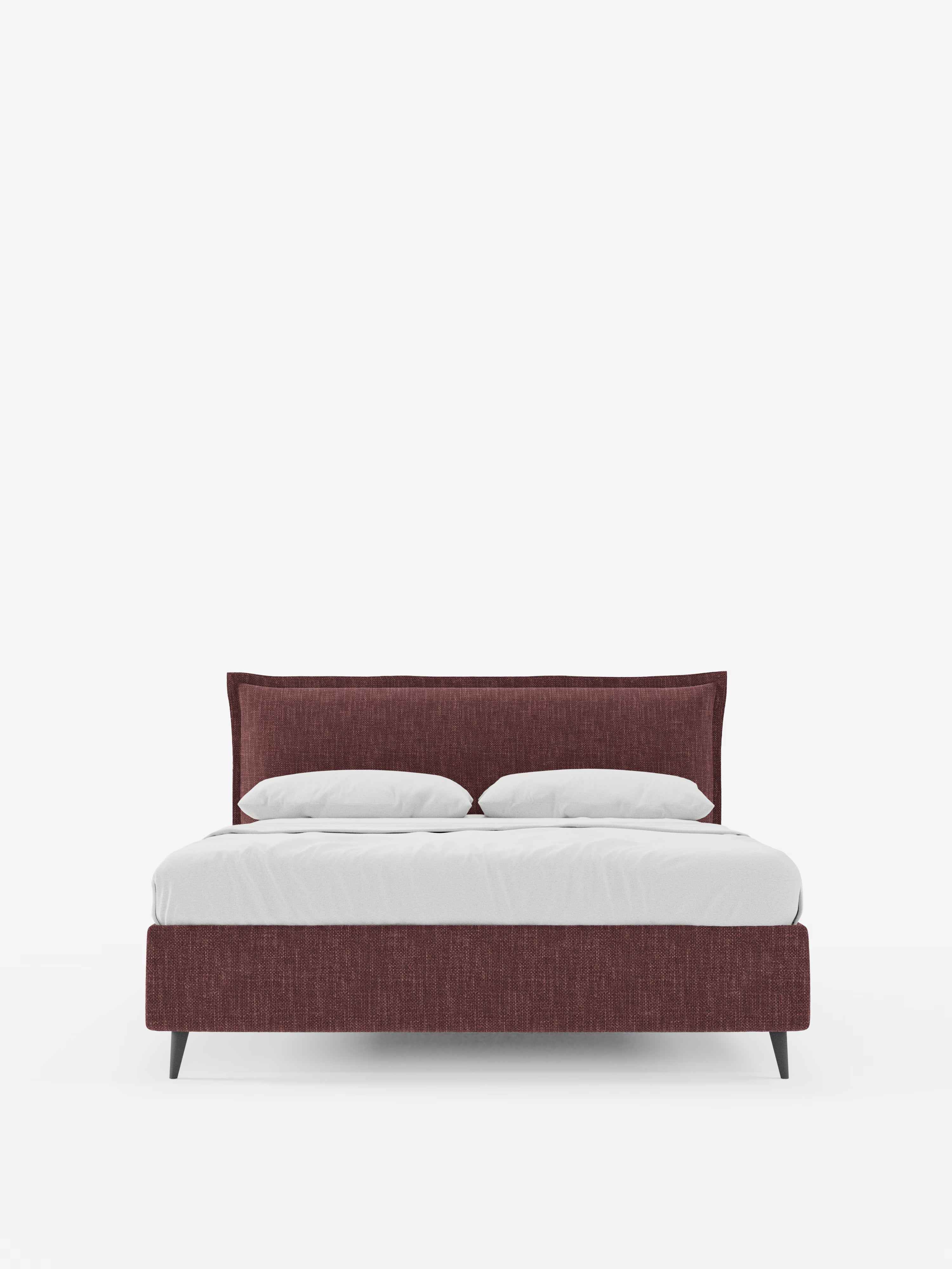 Hans Storage bed with minimal design in soft-touch flame fabric, waterproof