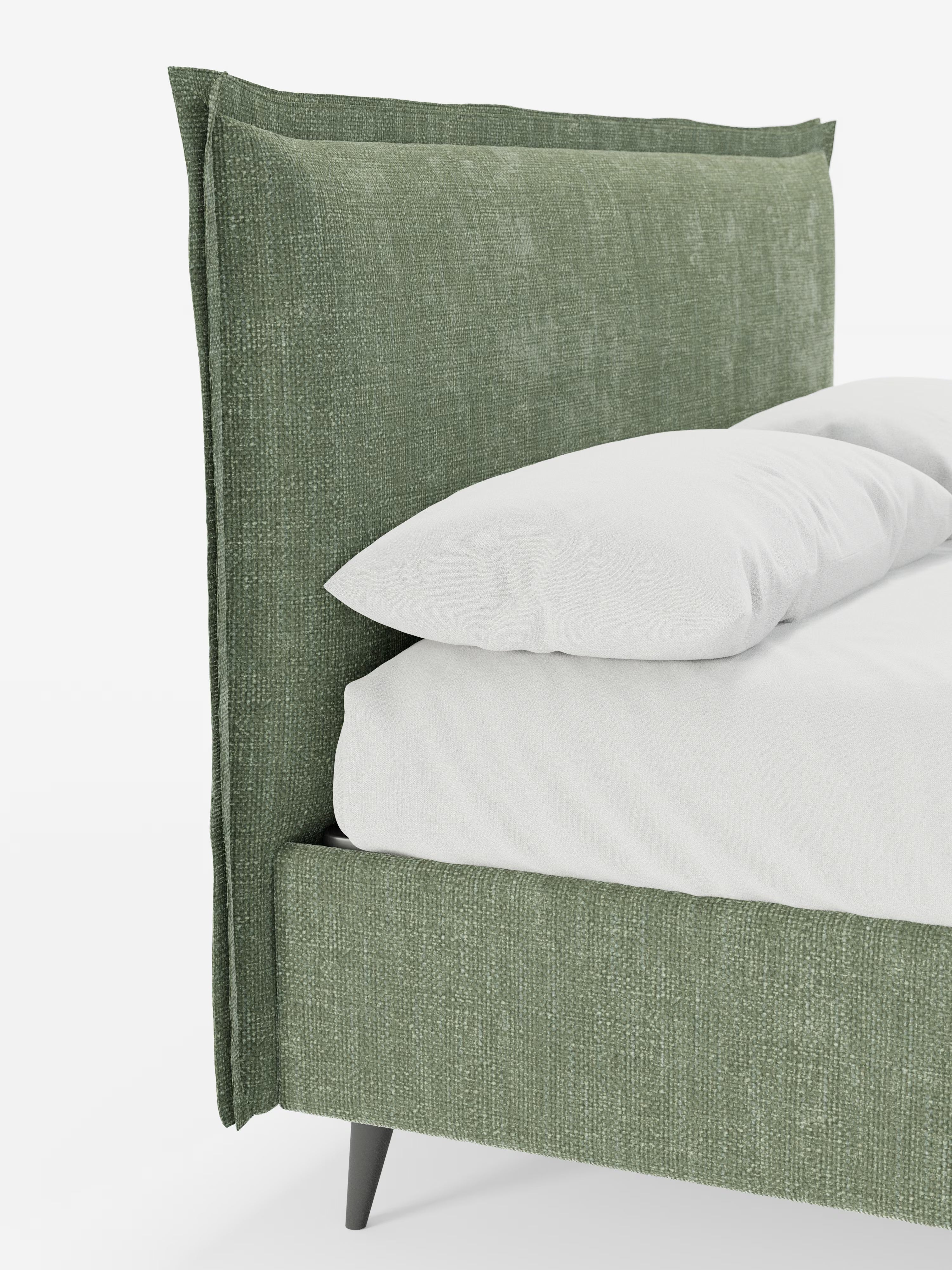 Hans Storage bed with minimal design in soft-touch flame fabric, waterproof