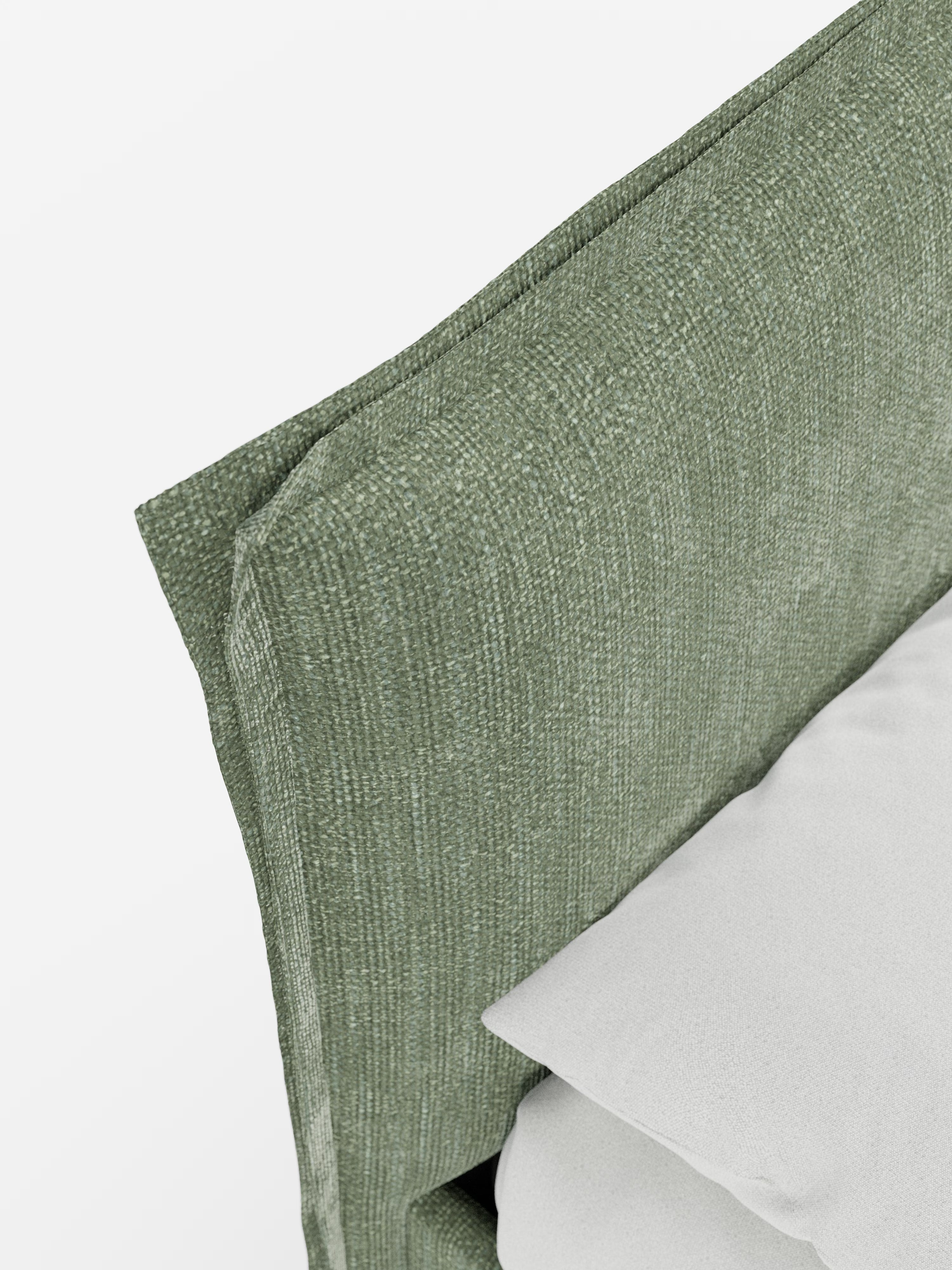 Hans Storage bed with minimal design in soft-touch flame fabric, waterproof