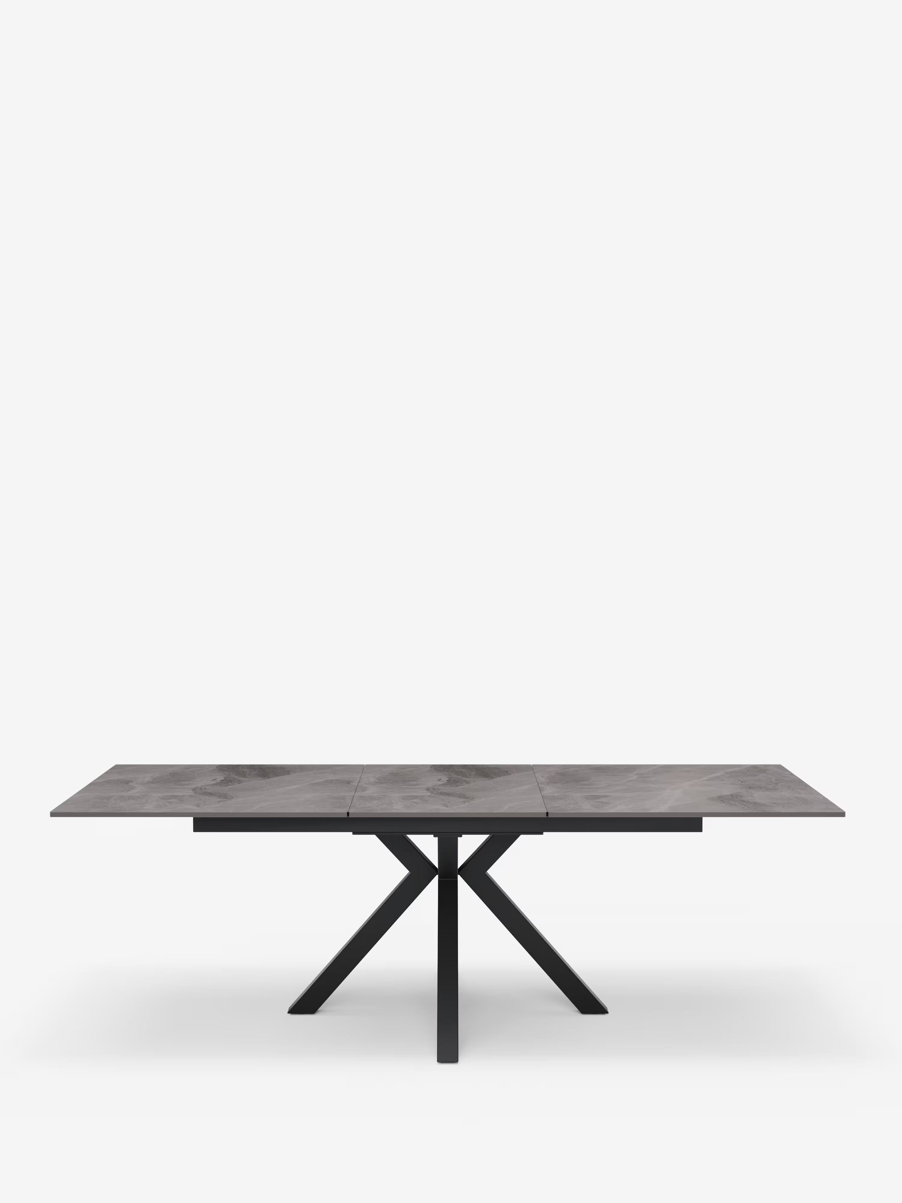 Hero Mesa extensible efecto mármol gris – base de metal antracita 180 (240) x 100 cm