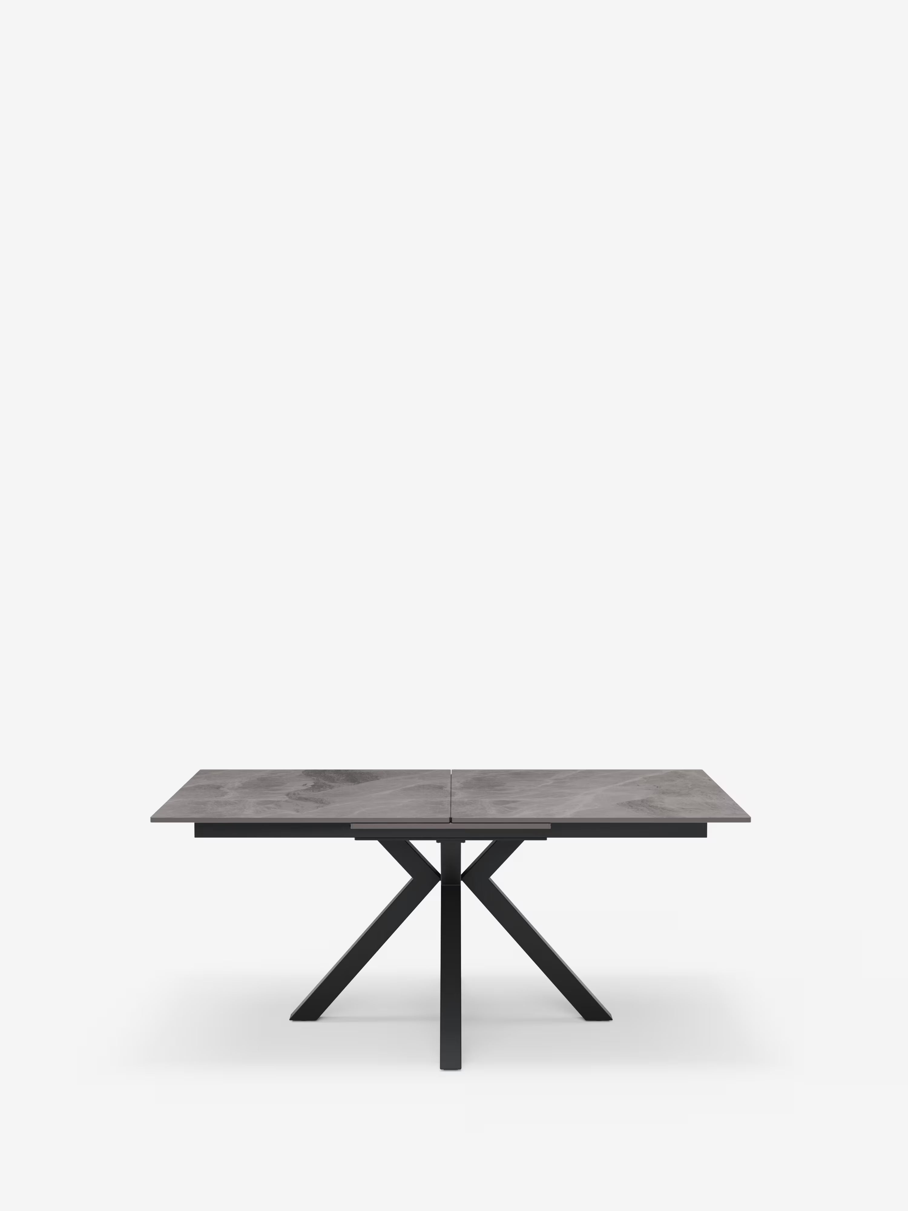 Hero Mesa extensible efecto mármol gris – base de metal antracita 180 (240) x 100 cm