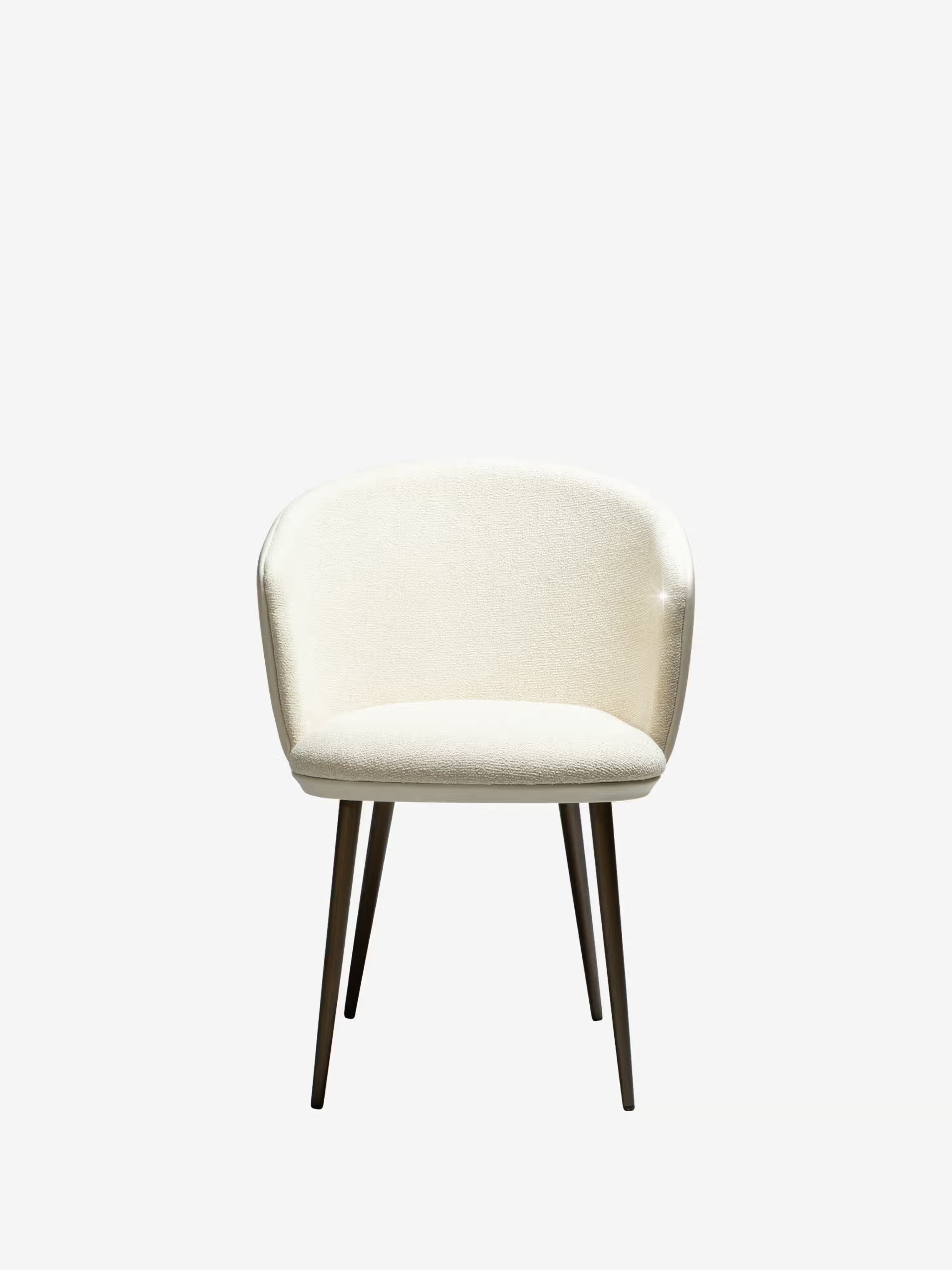 HEY Chaise avec accoudoirs en tissu bouclé et cuir synthétique avec pieds en métal