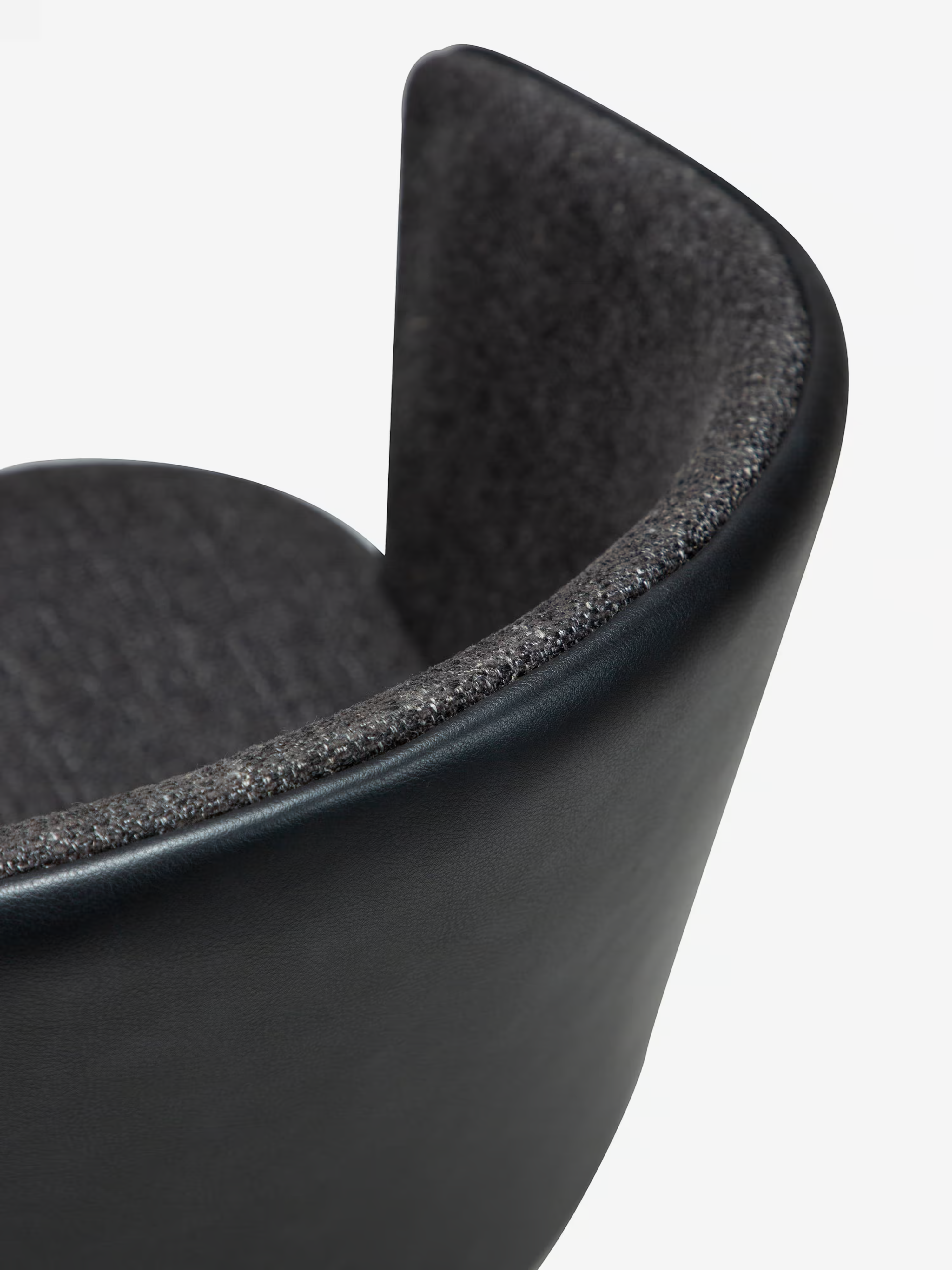 HEY Chaise avec accoudoirs en tissu bouclé et cuir synthétique avec pieds en métal