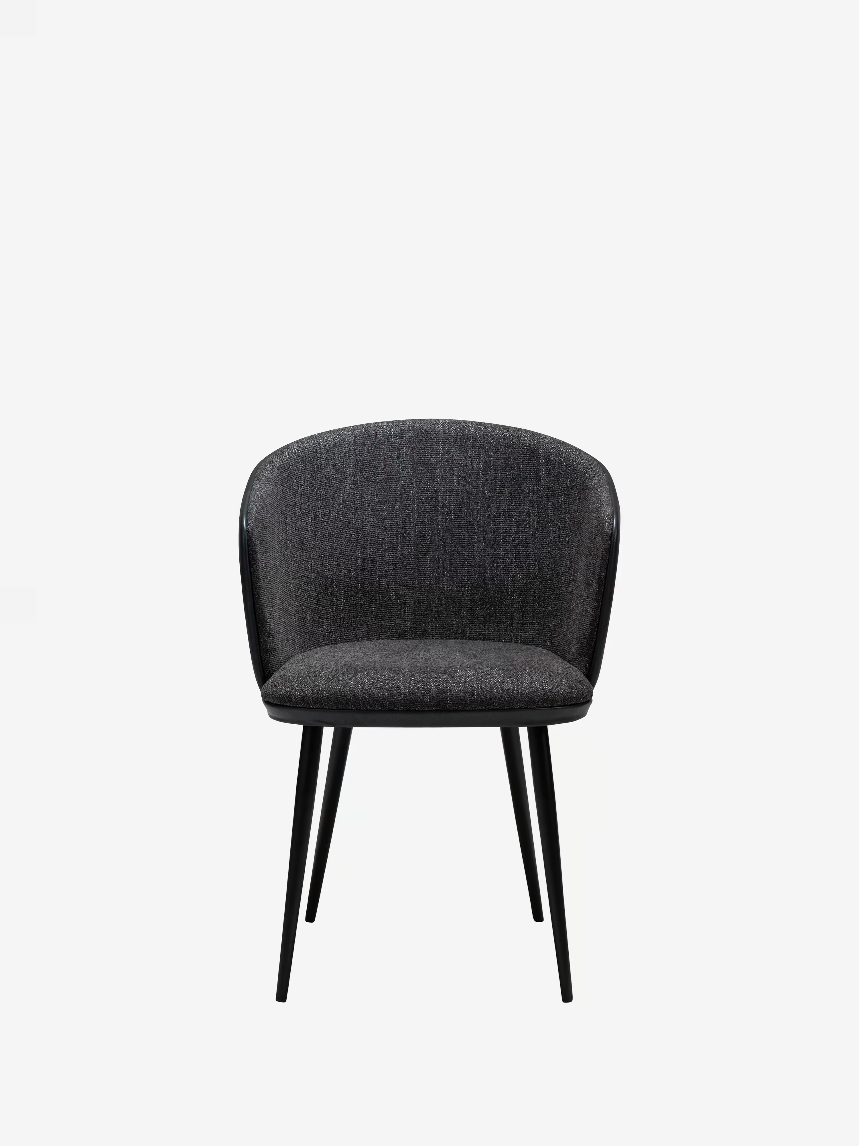 HEY Chaise avec accoudoirs en tissu bouclé et cuir synthétique avec pieds en métal