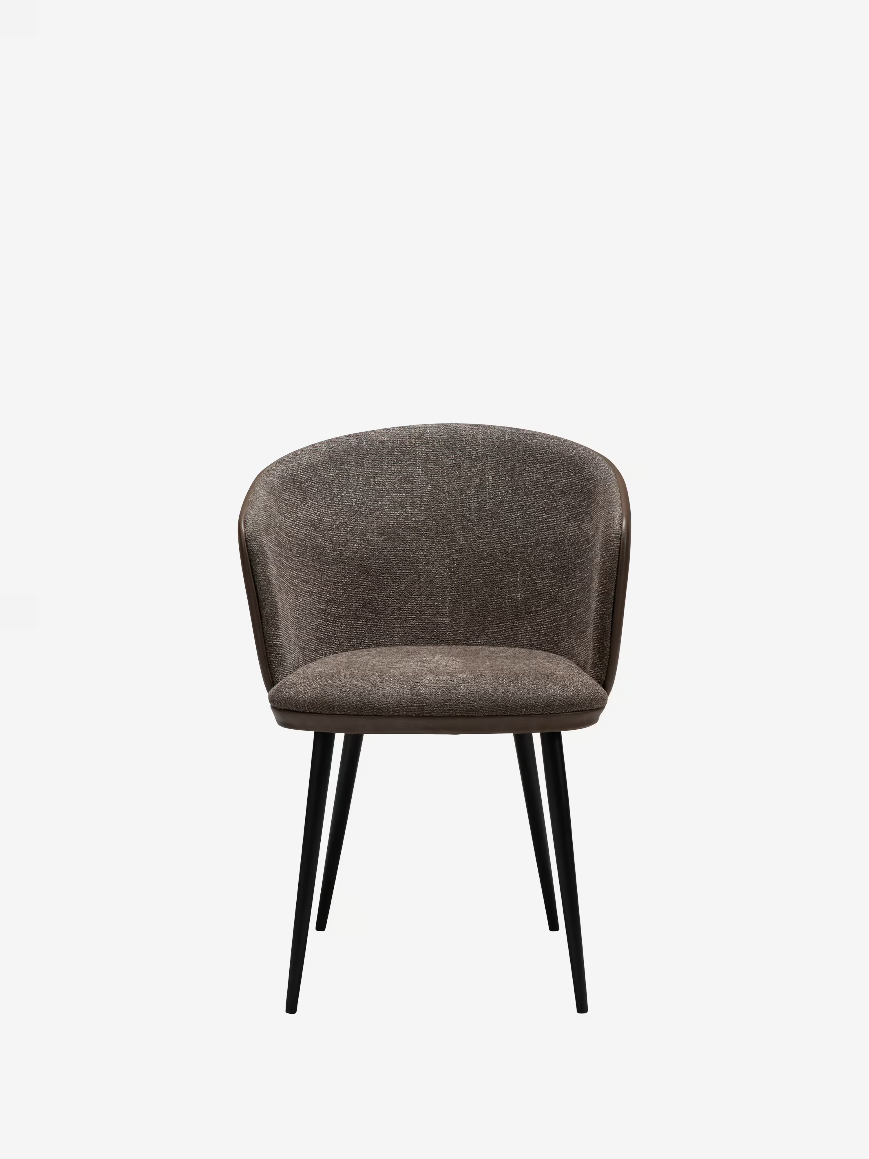 HEY Chaise avec accoudoirs en tissu bouclé et cuir synthétique avec pieds en métal