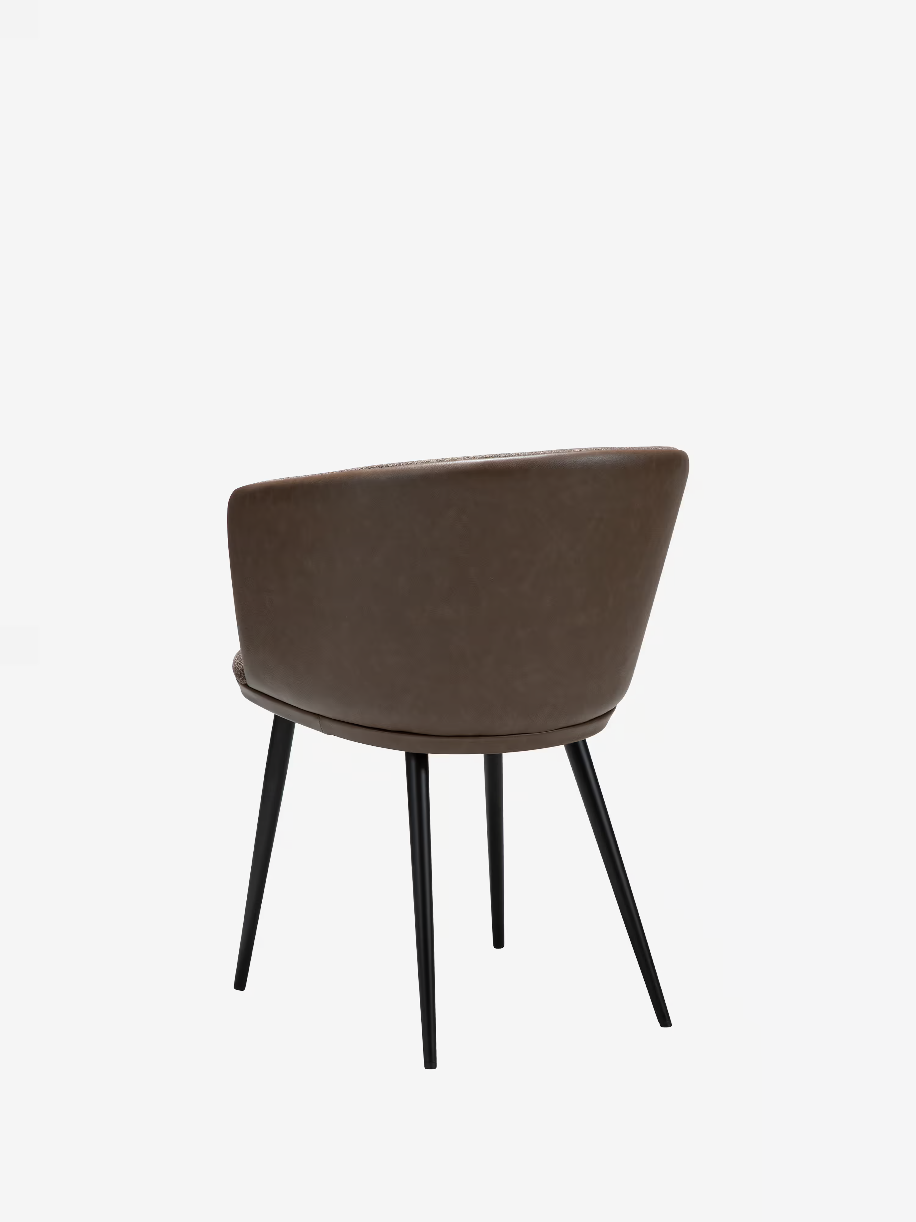 HEY Chaise avec accoudoirs en tissu bouclé et cuir synthétique avec pieds en métal