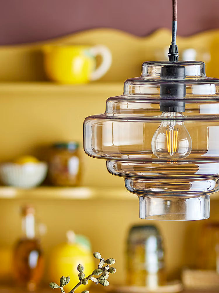 Ilua Pendant lamp in brown glass - soft lines with Mediterranean design