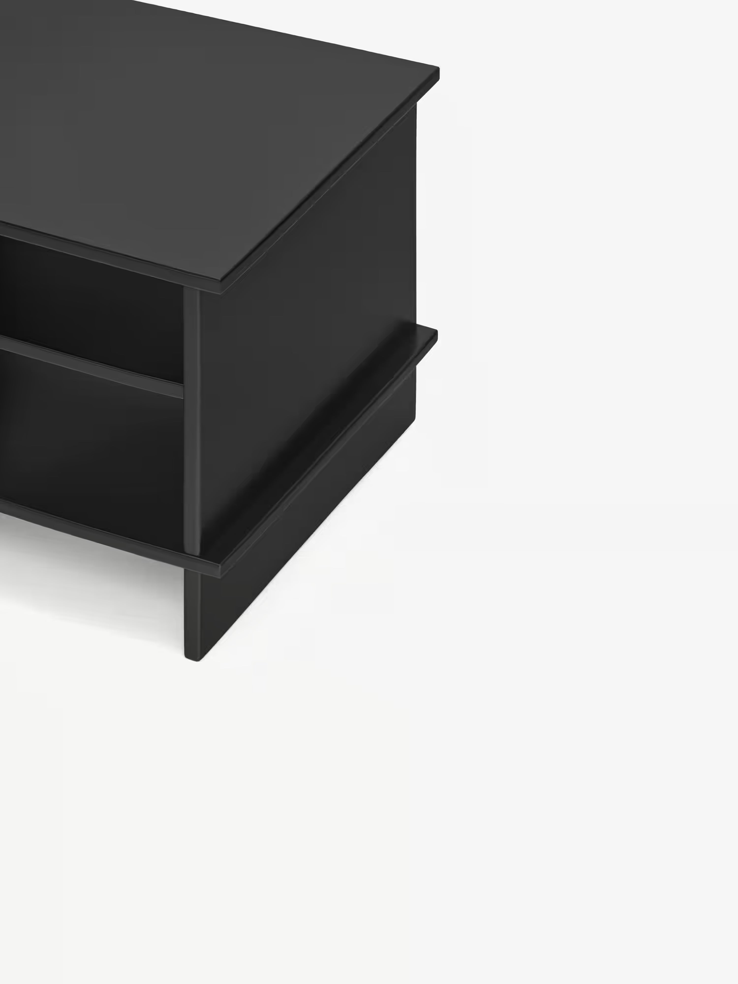 Inari comodino in mdf laccato nero - minimalismo giapponese 54 x 40 cm