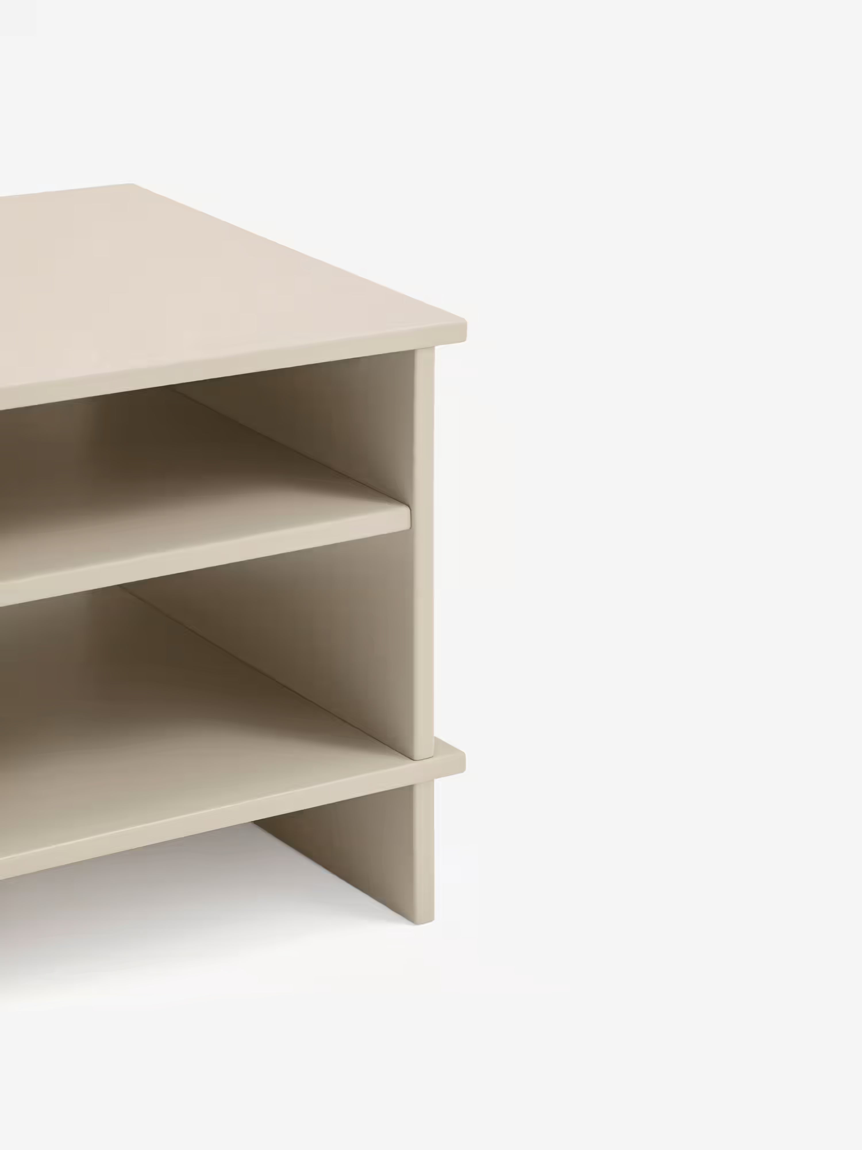 Inari comodino in mdf laccato sabbia - minimalismo giapponese 54 x 40 cm