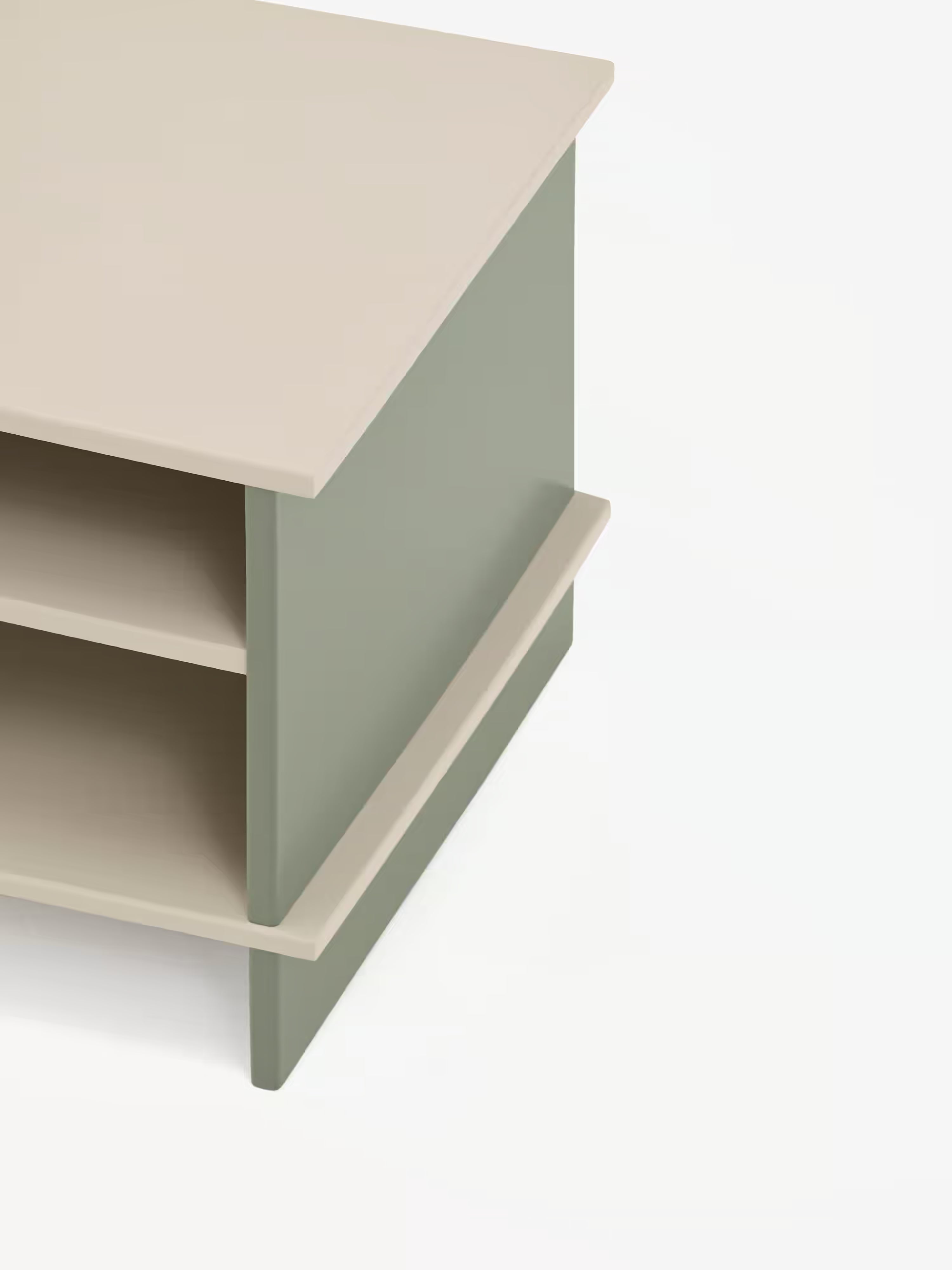 Inari comodino in mdf laccato bicolore - Sabbia e verde 54 x 40 cm
