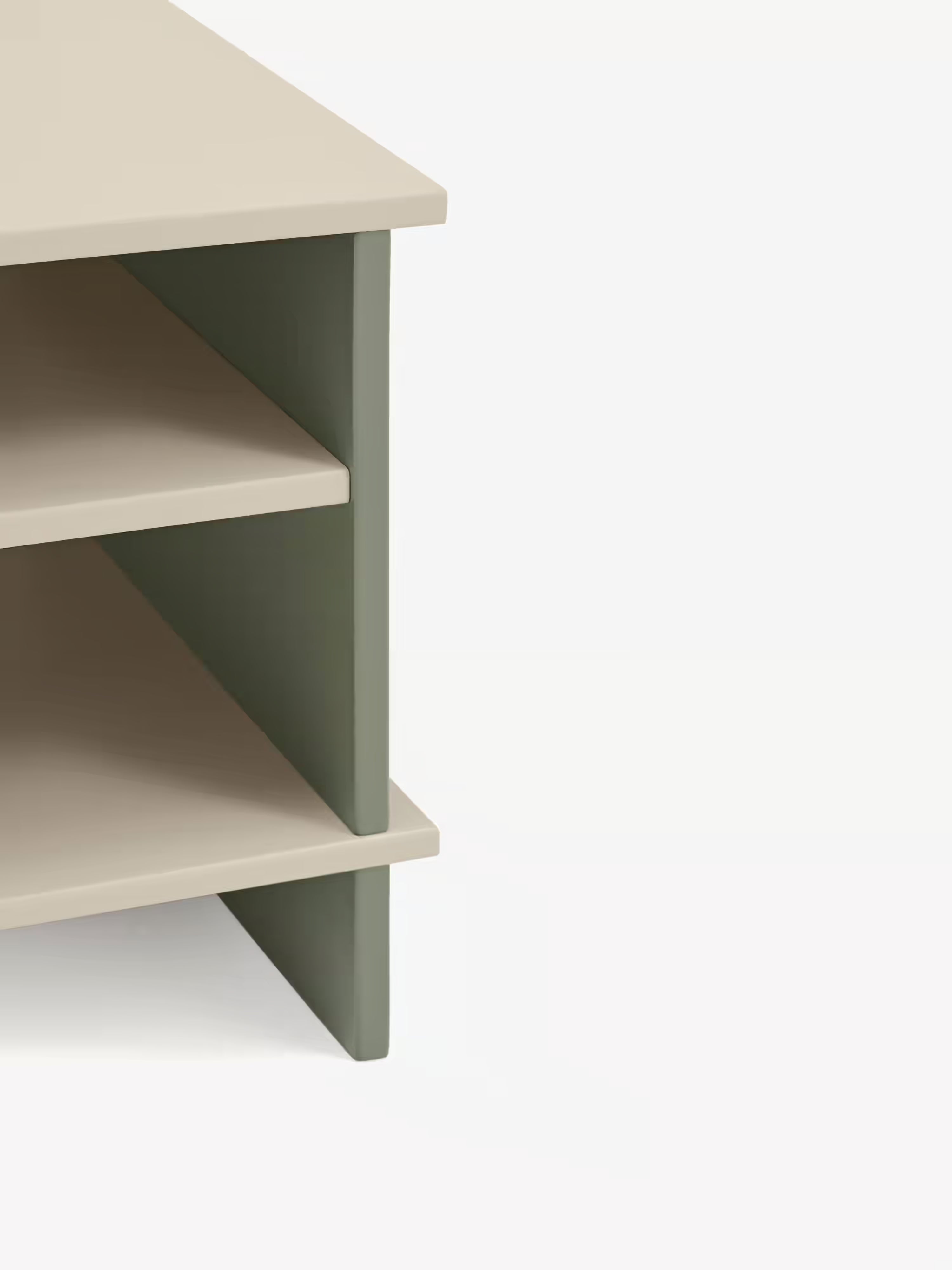 Inari comodino in mdf laccato bicolore - Sabbia e verde 54 x 40 cm