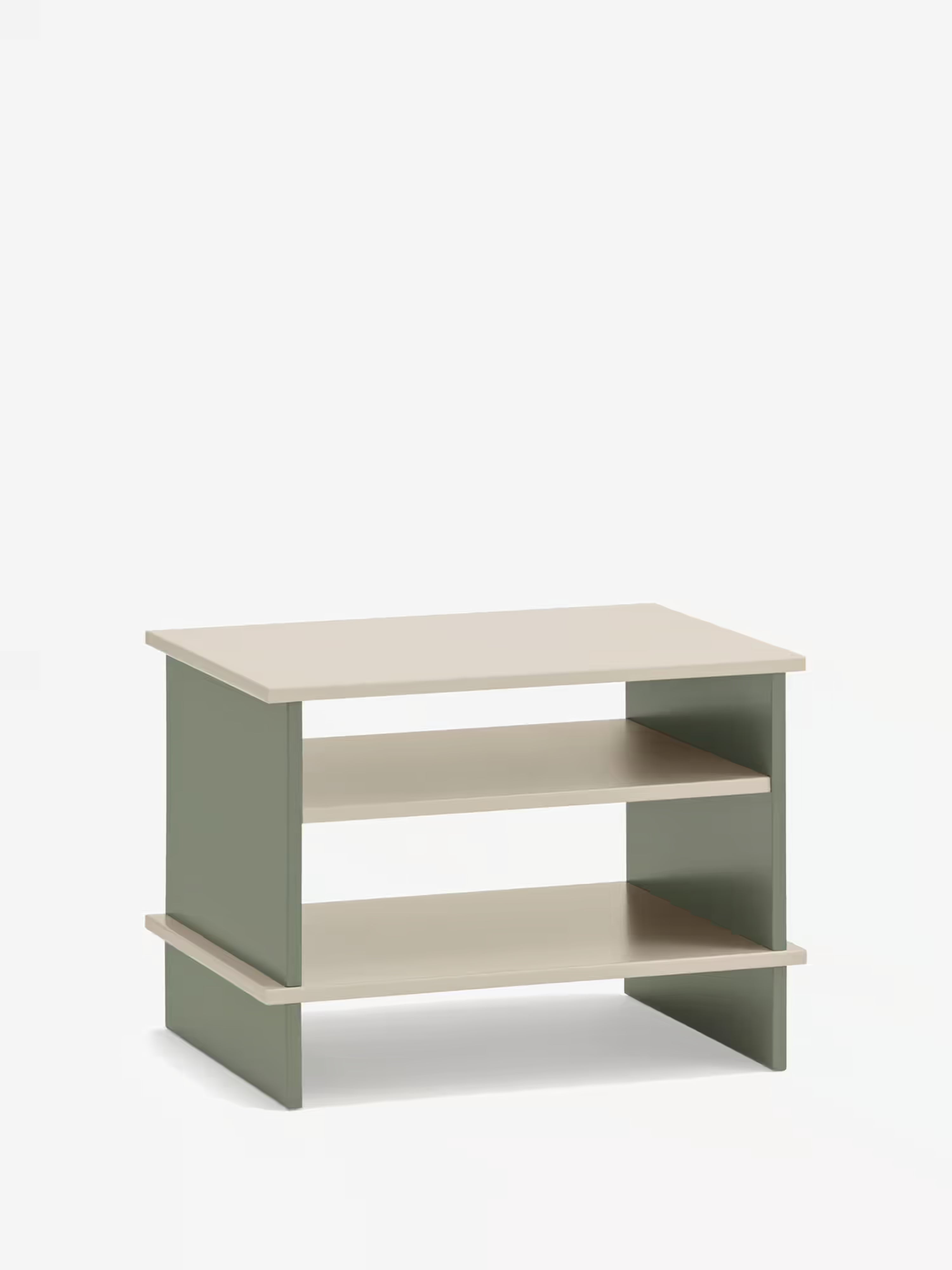Inari comodino in mdf laccato bicolore - Sabbia e verde 54 x 40 cm