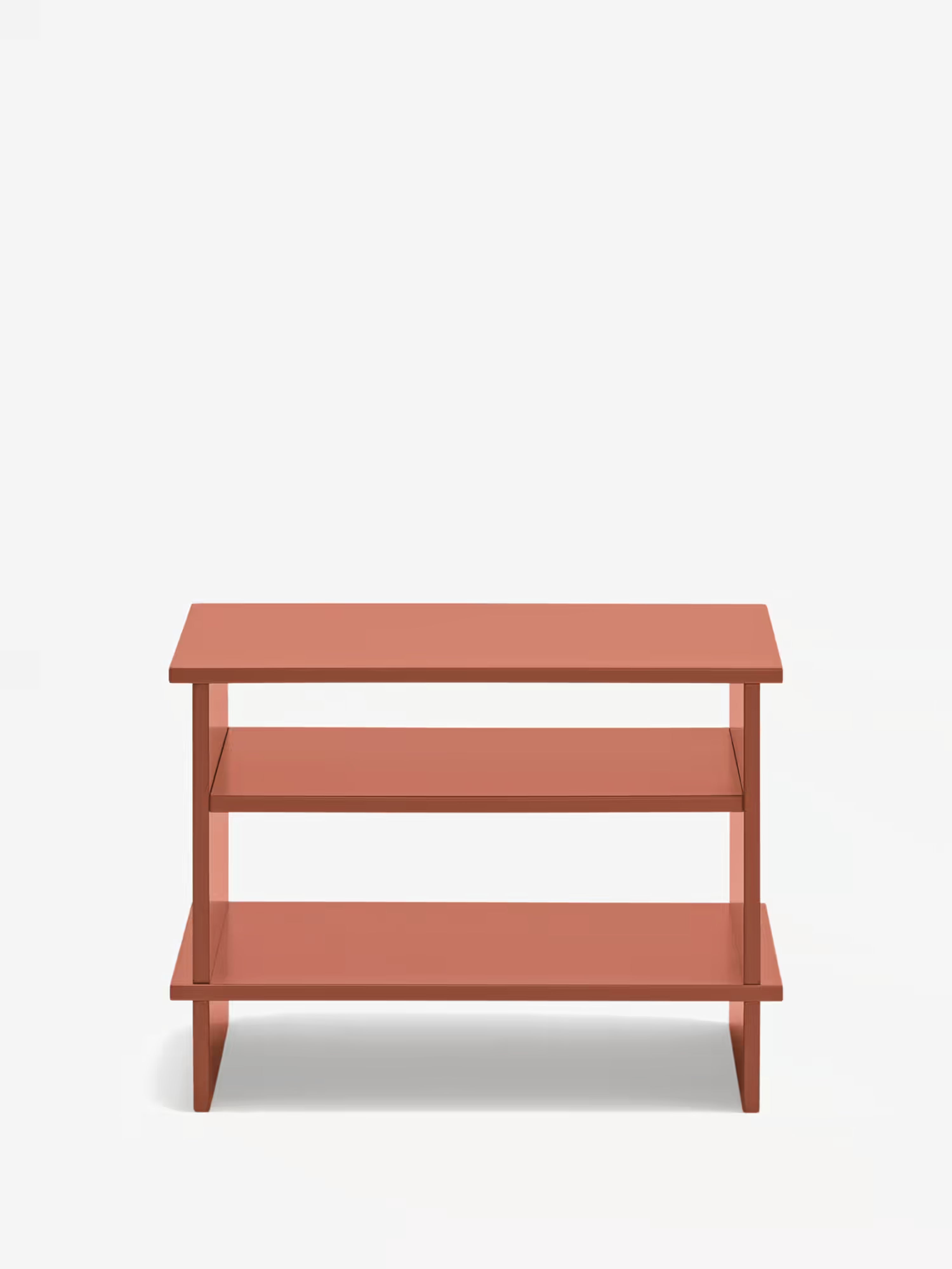 Inari comodino in mdf laccato terracotta - minimalismo giapponese 54 x 40 cm